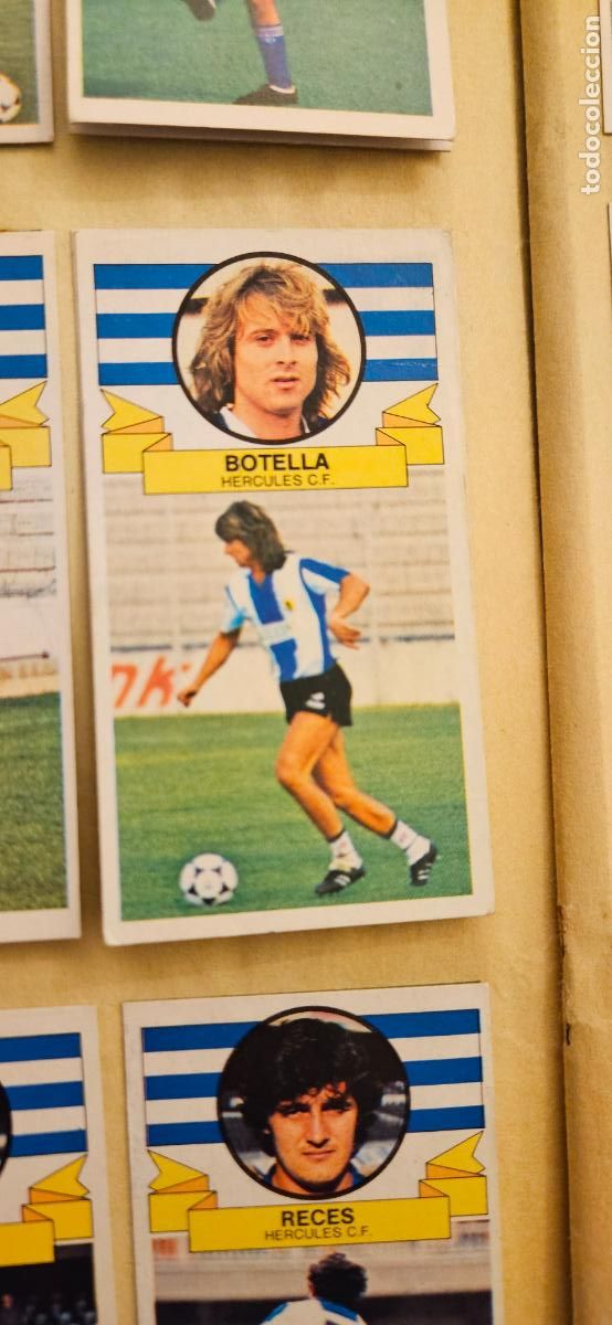Cromos de F&uacute;tbol: hercules botella debajo alvarez este 1985 1986 85 86 despegado