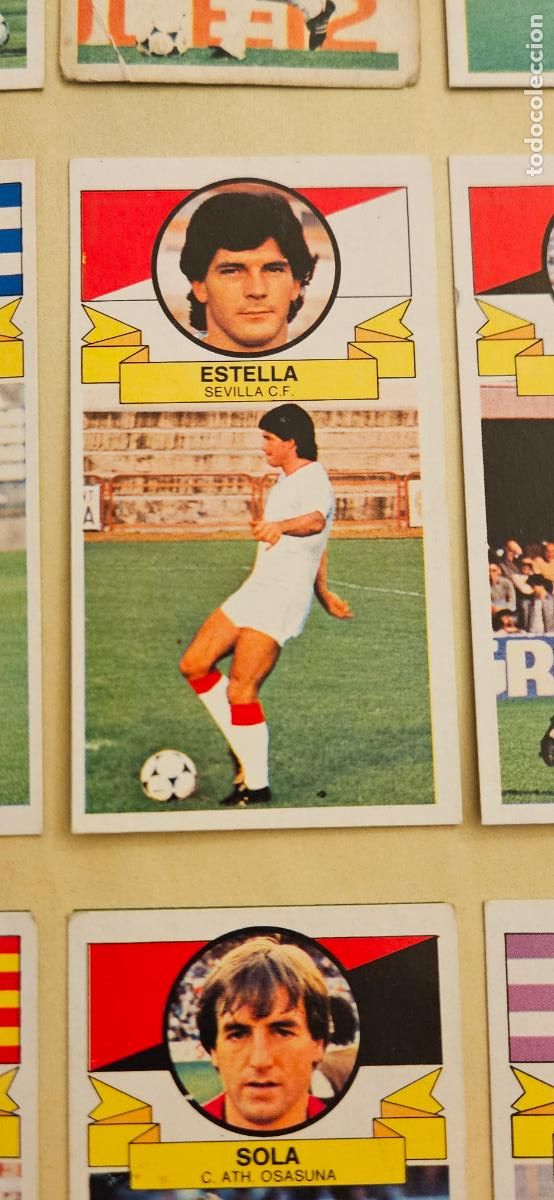 Cartes &agrave; collectionner de Football: este estella sevilla fichaje 22 1985 1986 85 86 despegado