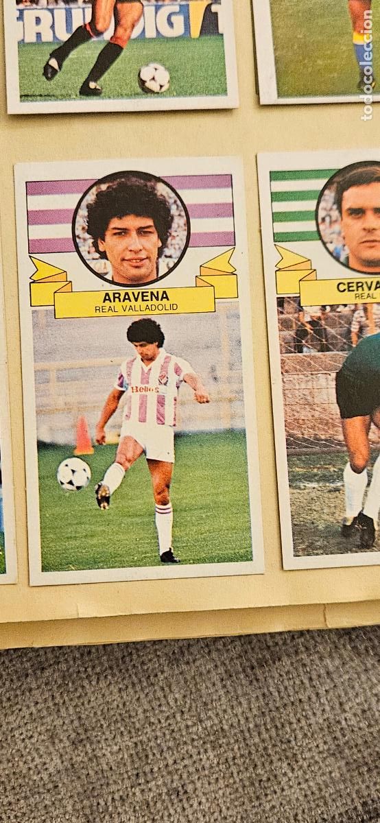 Fu&szlig;ball-Sticker: este fichaje 28 aravena valladolid 1985 1986 85 86 despegado