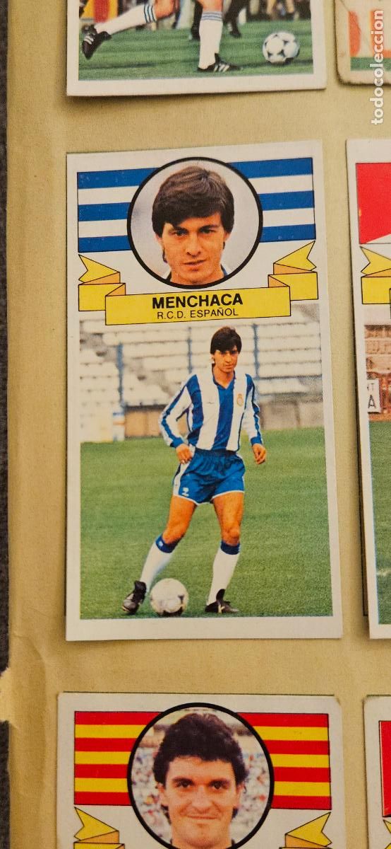 Fu&szlig;ball-Sticker: este menchaca espa&ntilde;ol fichaje 21 1985 1986 85 86 despegado