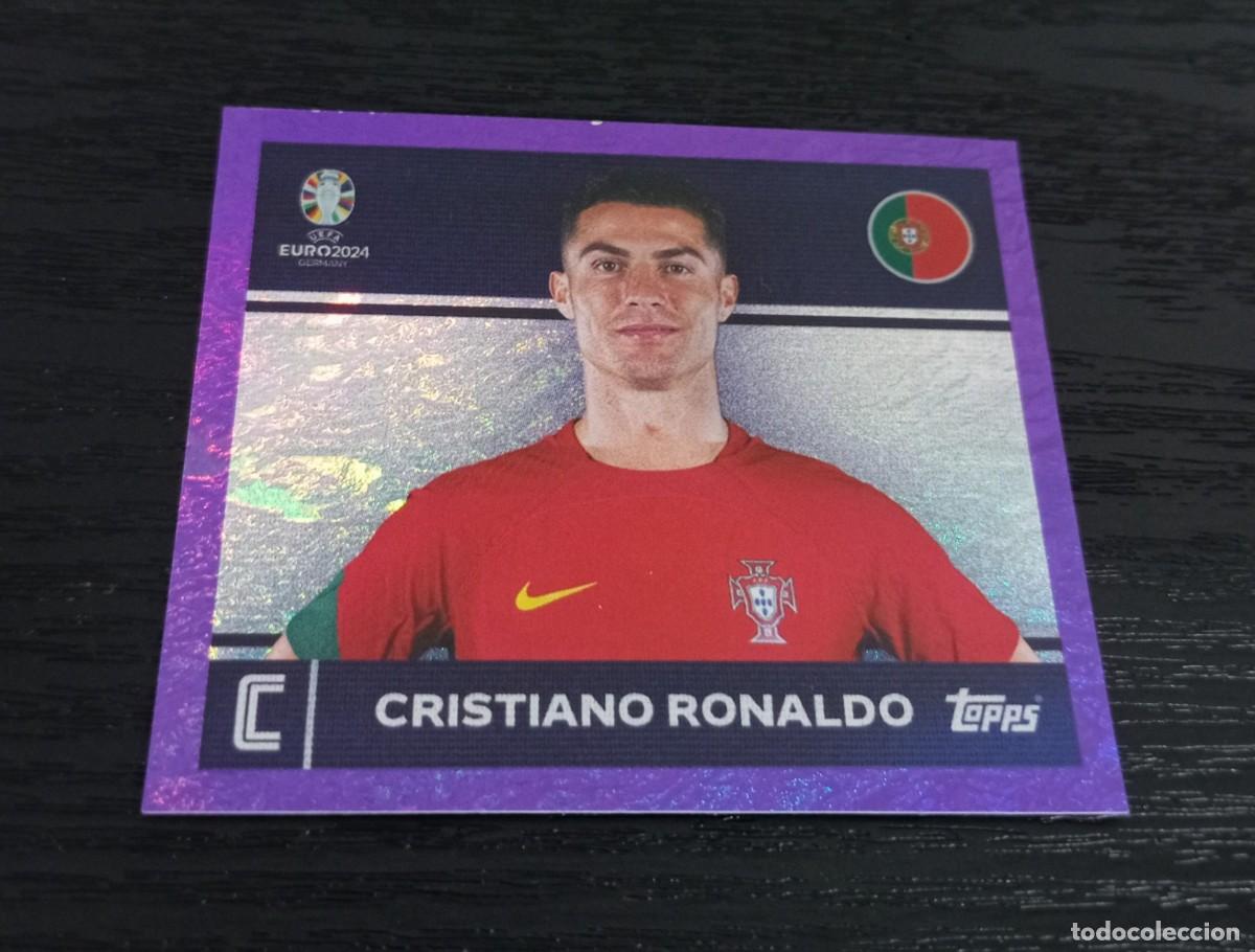 Football Stickers: -TOPPS EURO 2024 GERMANY STICKERS : POR 2 CRISTIANO RONALDO ( PORTUGAL ) -- PURPLE --