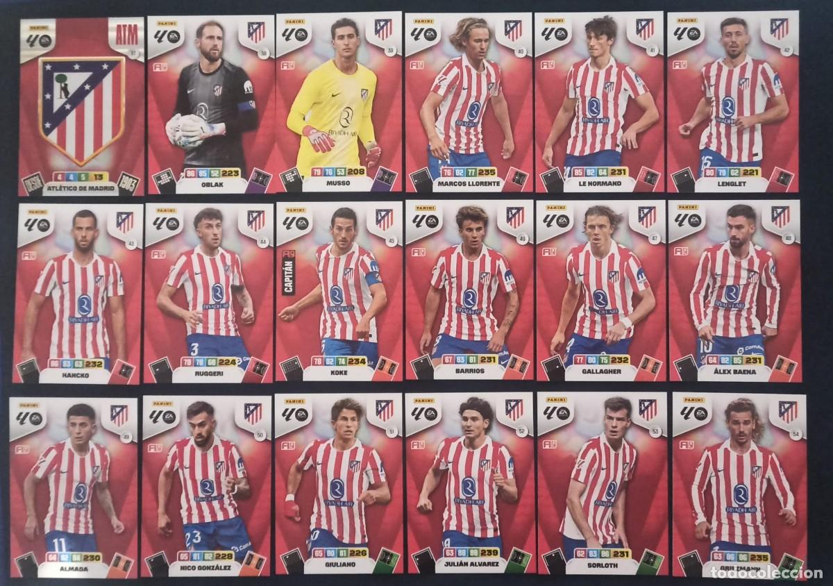 Cromos de F&uacute;tbol: PACK 30 ATLETICO DE MADRID PRIMERA EDICION COMPLETA ADRENALYN 25 26 2025 2026 SUPER CRACK NEW MASTER