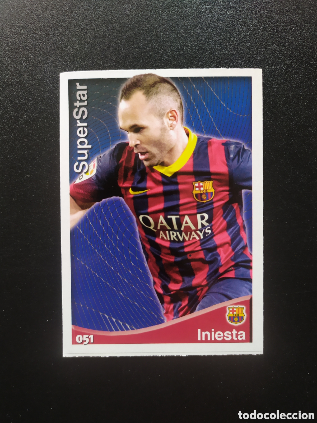 Fu&szlig;ball-Sticker: Mundicromo fichas Liga 2014 2015 14 15 Iniesta superstar n&deg; 51 Barcelona