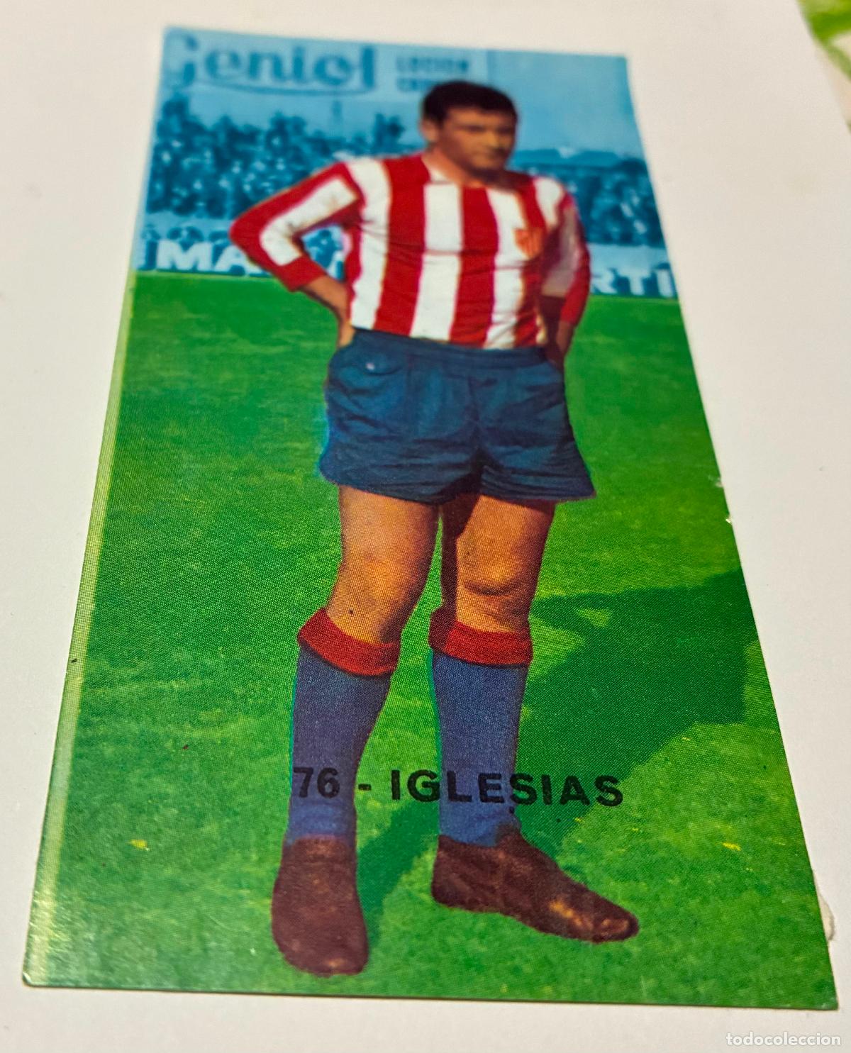 Cromos de F&uacute;tbol: CROMO FUTBOL RUIZ ROMERO 1968-1969. 68-69. IGLESIAS Numero 76, AT MADRID ,Despegado