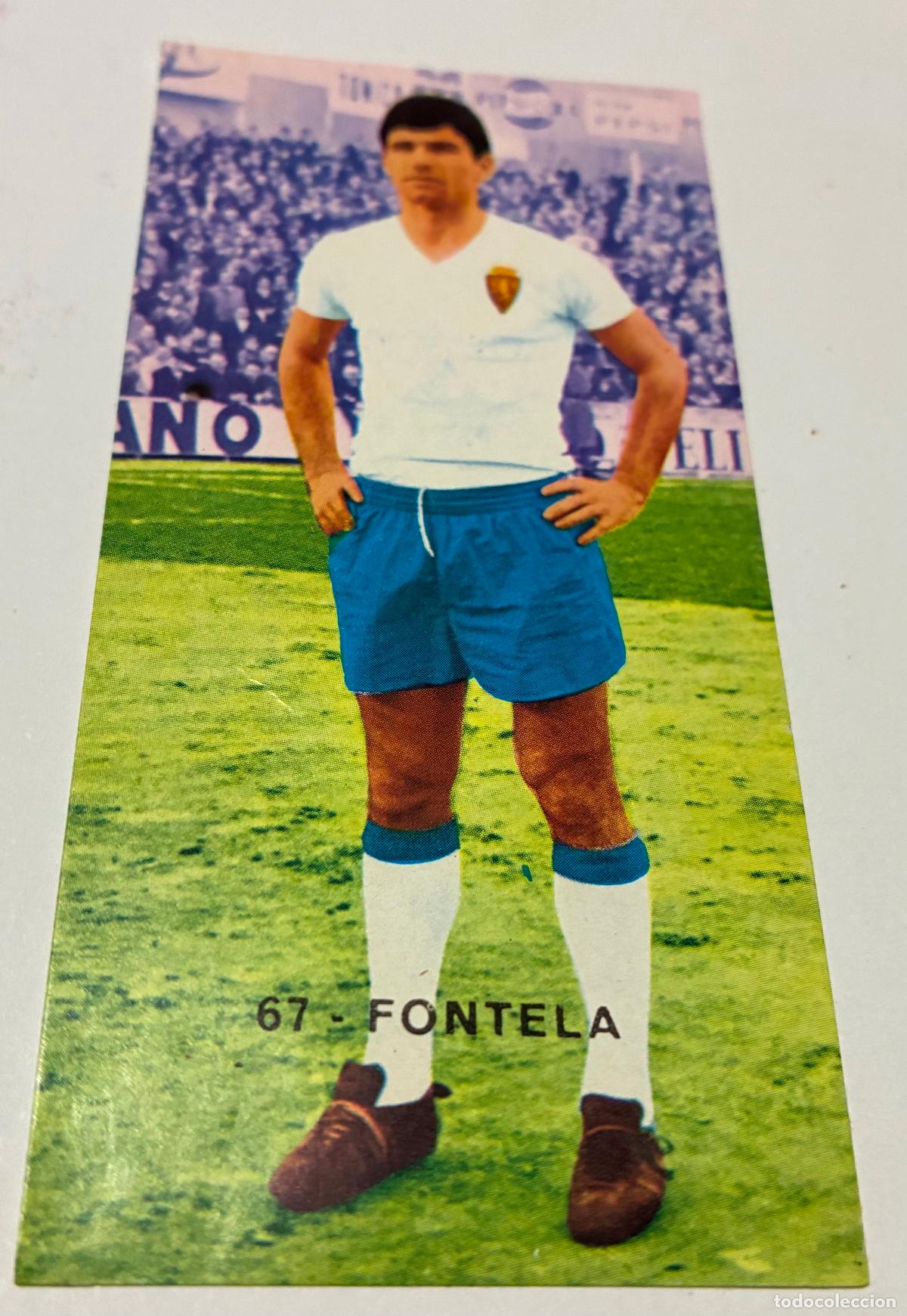 Cromos de F&uacute;tbol: CROMO FUTBOL RUIZ ROMERO 1968-1969. 68-69 FONTELA, R. ZARAGOZA, Numero 67 ,Despegado