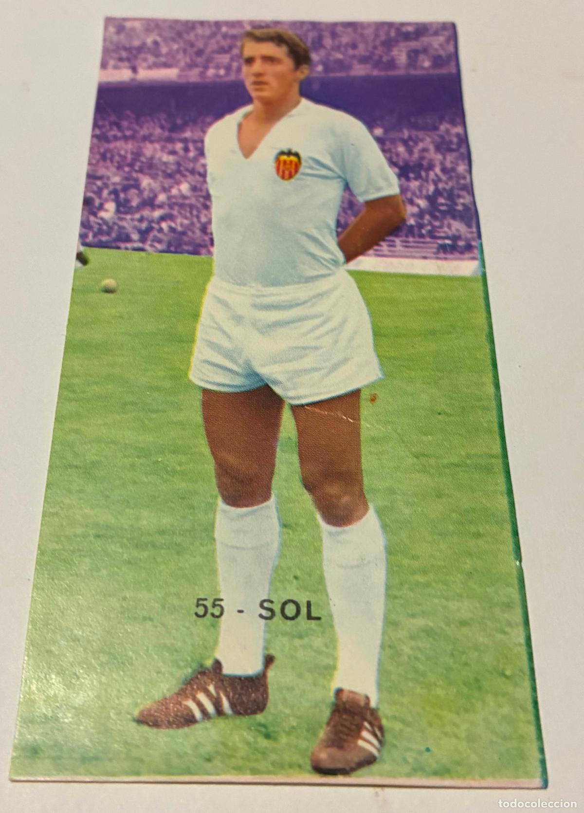 Cromos de F&uacute;tbol: CROMO FUTBOL RUIZ ROMERO 1968-1969. 68-69, SOL, Numero 55, VALENCIA, Despegado