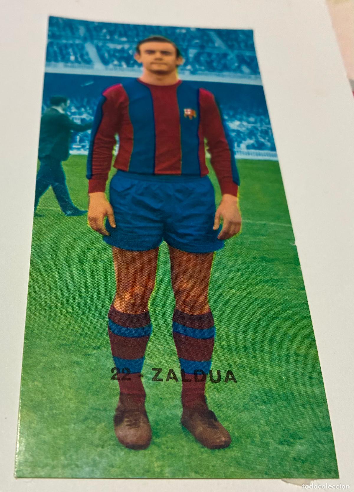 Cromos de f&uacute;tbol: CROMO FUTBOL RUIZ ROMERO 1968-1969. 68-69. ZALDUA, Numero 22, FC BARCELONA, Despegado