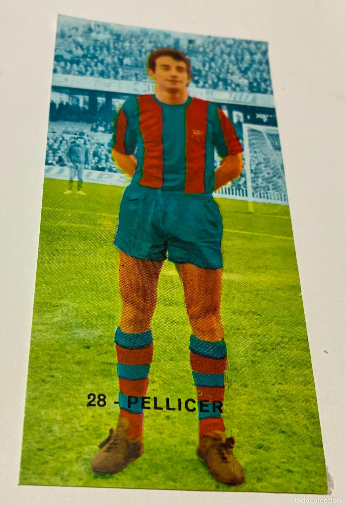 Fu&szlig;ball-Sticker: CROMO FUTBOL RUIZ ROMERO 1968-1969, 68-69 PELLICER, Numero 28&acute;FC BARCELONA, Despegado