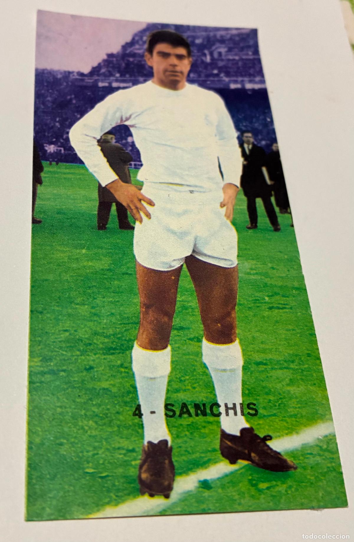 Cromos de F&uacute;tbol: CROMO FUTBOL RUIZ ROMERO 1968-1969, 68-69 SANCHIS, Numero 4, REAL MADRID, Despegado