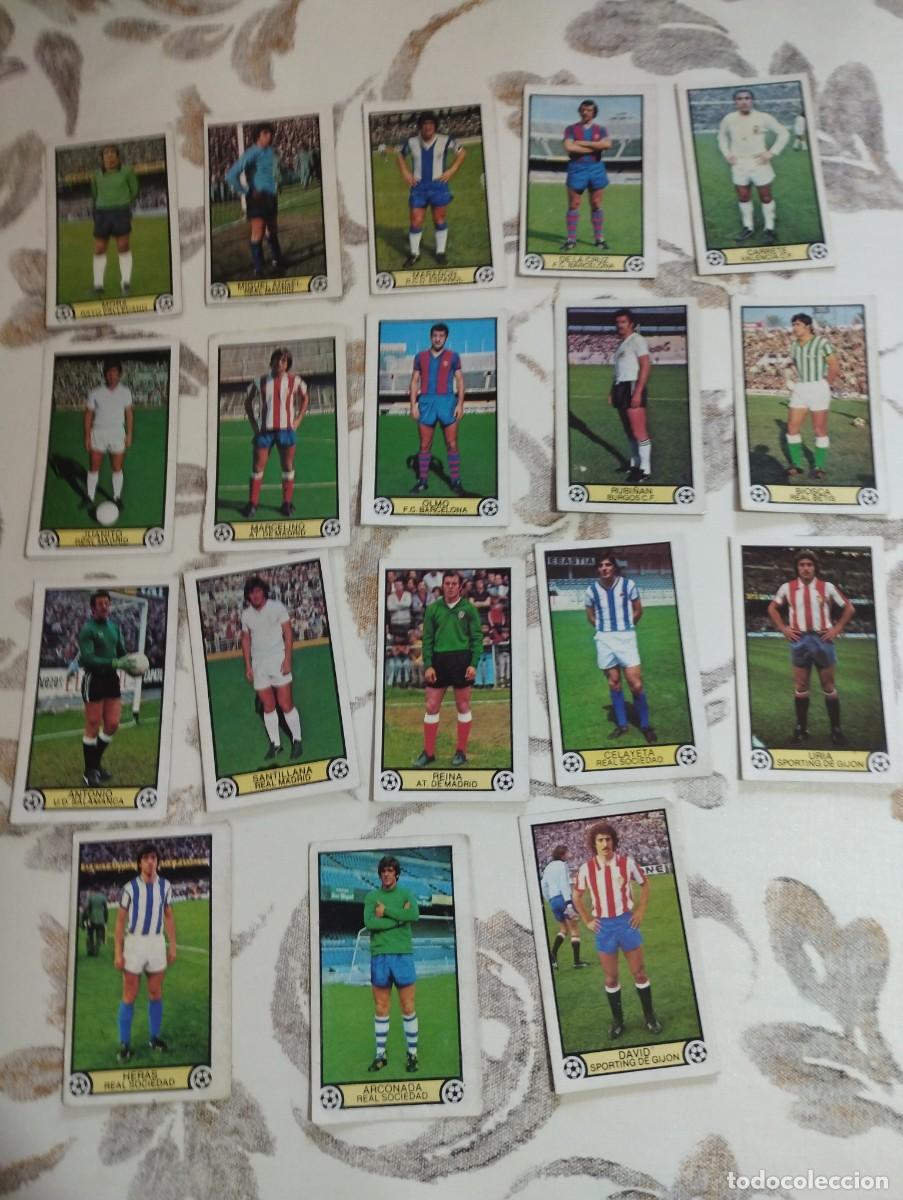 Fu&szlig;ball-Sticker: Cromos Ediciones este79/80 1979/1980 lote carrete , 18 cromos mora ,Juanito ,arconada sin pegar
