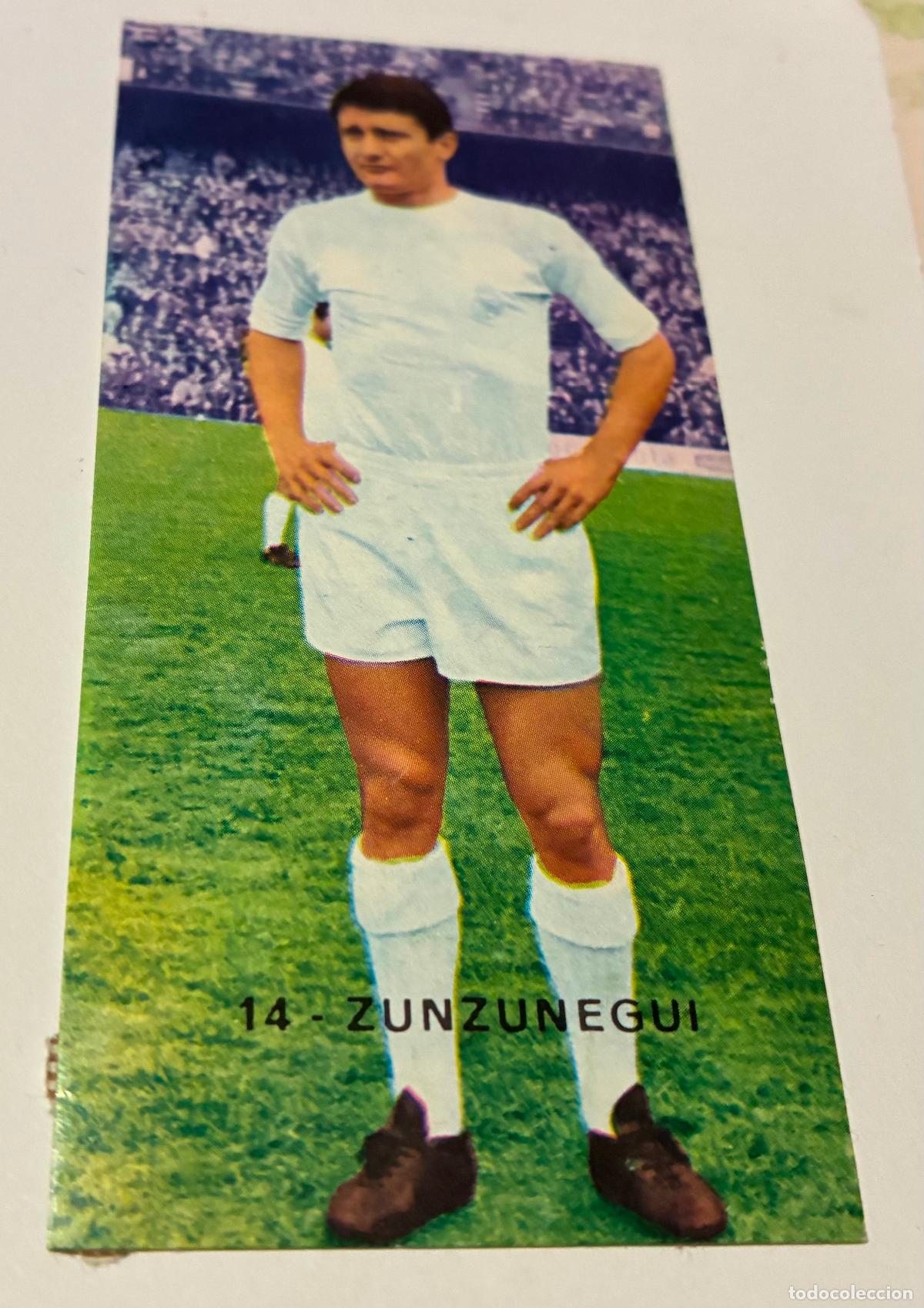 Cromos de F&uacute;tbol: CROMO FUTBOL RUIZ ROMERO 1968-1969, 68-69, ZUNZUNEGUI, Numero 14, REAL MADRID Despegado