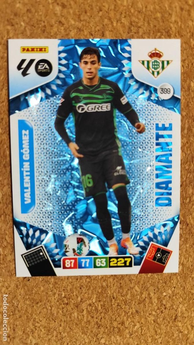 Cromos de F&uacute;tbol: ADRENALYN XL LA LIGA 2025/26 CARD DIAMANTE VALENTIN GOMEZ REAL BETIS # 399 PANINI