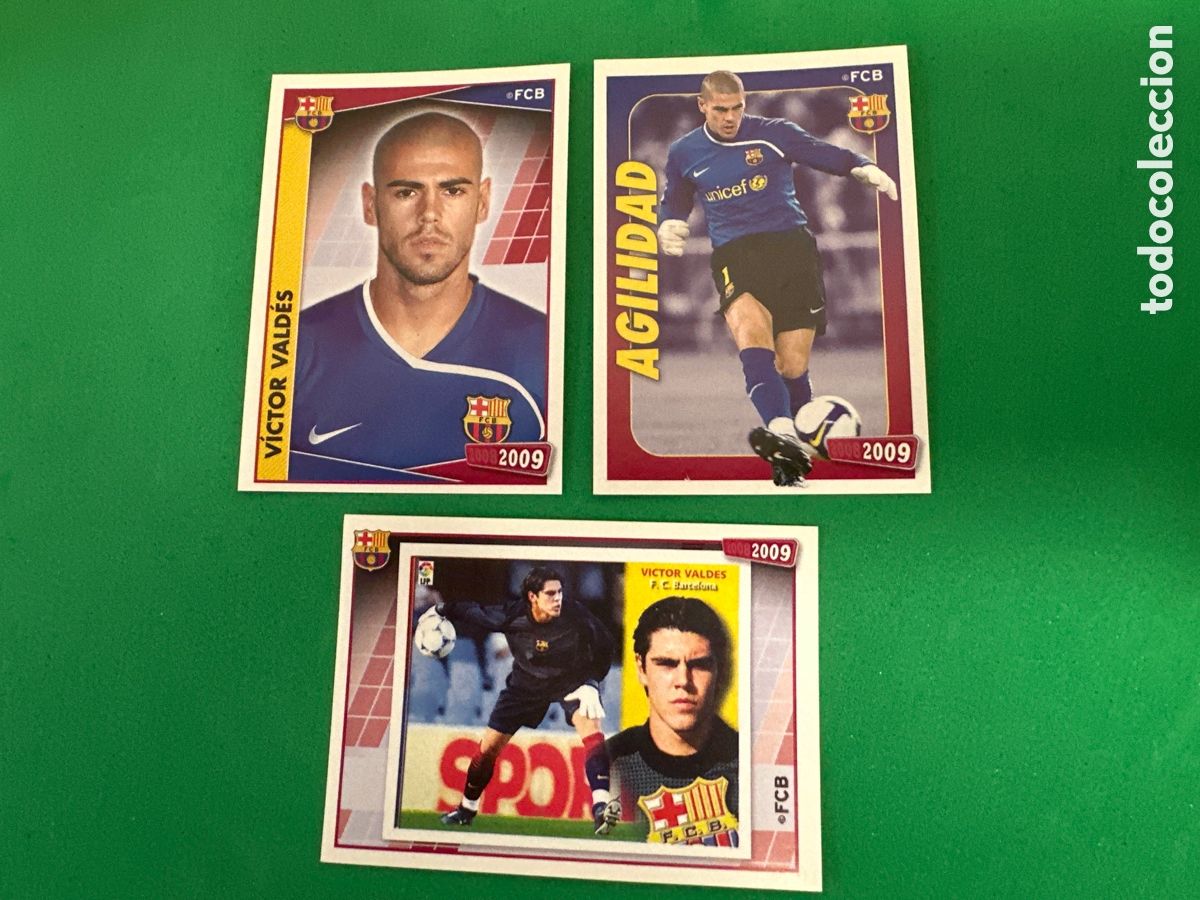 Cromos de F&uacute;tbol: 18-19-21 V&Iacute;CTOR VALD&Eacute;S F.C.BARCELONA 2008-2009 Panini 08 09 NUNCA PEGADO