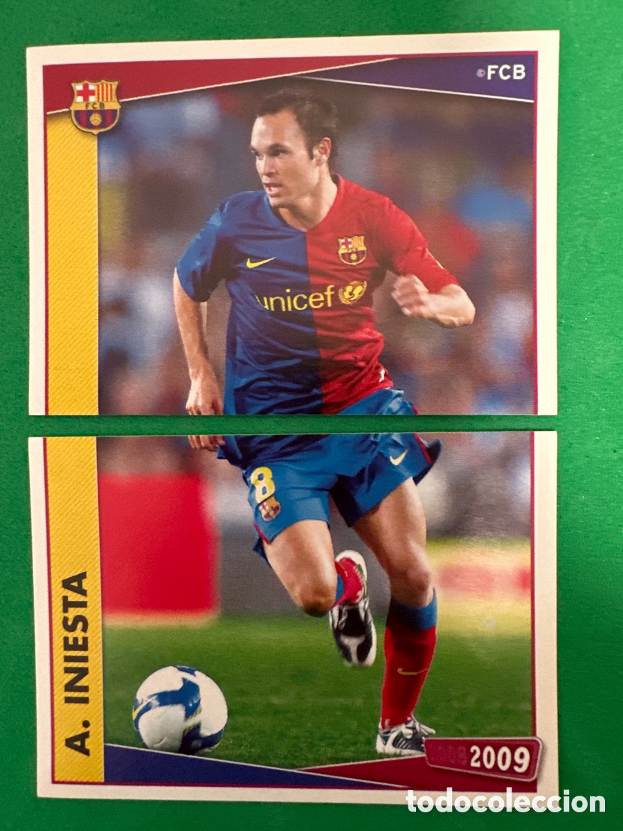 Fu&szlig;ball-Sticker: 104-105 INIESTA F.C.BARCELONA 2008-2009 Panini 08 09 NUNCA PEGADO