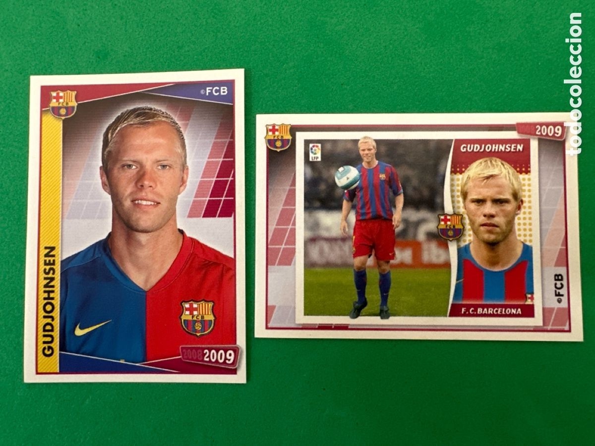 Fu&szlig;ball-Sticker: 112-115 GUDJOHNSEN F.C.BARCELONA 2008-2009 Panini 08 09 NUNCA PEGADO