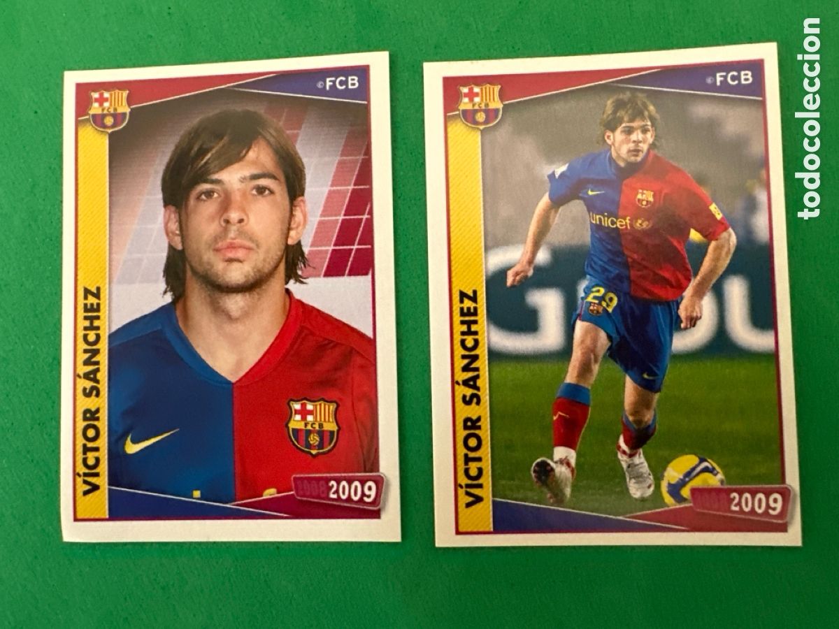 Cromos de F&uacute;tbol: 122-123 V&Iacute;CTOR S&Aacute;NCHEZ F.C.BARCELONA 2008-2009 Panini 08 09 NUNCA PEGADO
