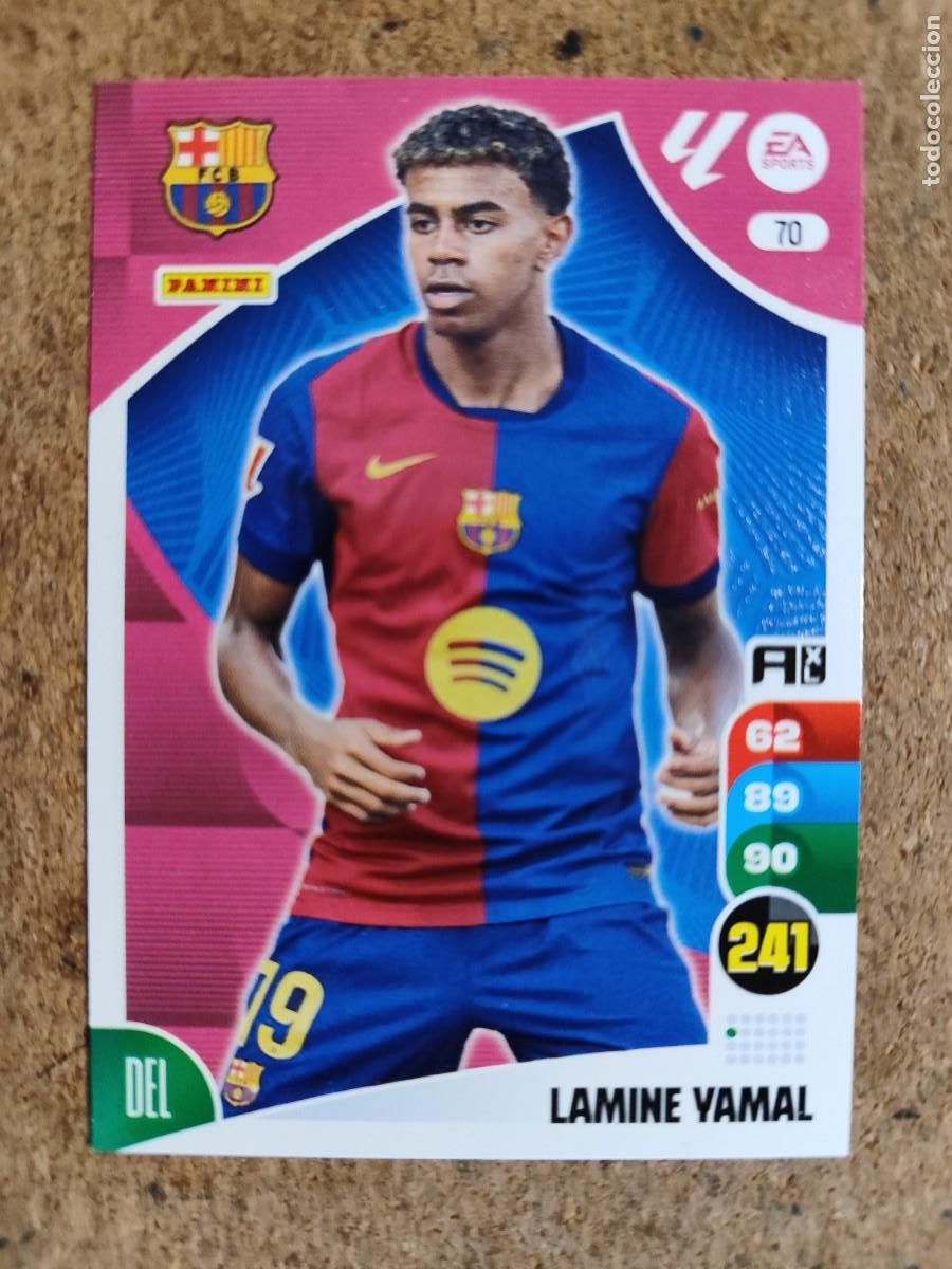 Cromos de F&uacute;tbol: ADRENALYN XL LA LIGA 24/25 CARD BASIC LAMINE YAMAL FC BARCELONA #70 PANINI
