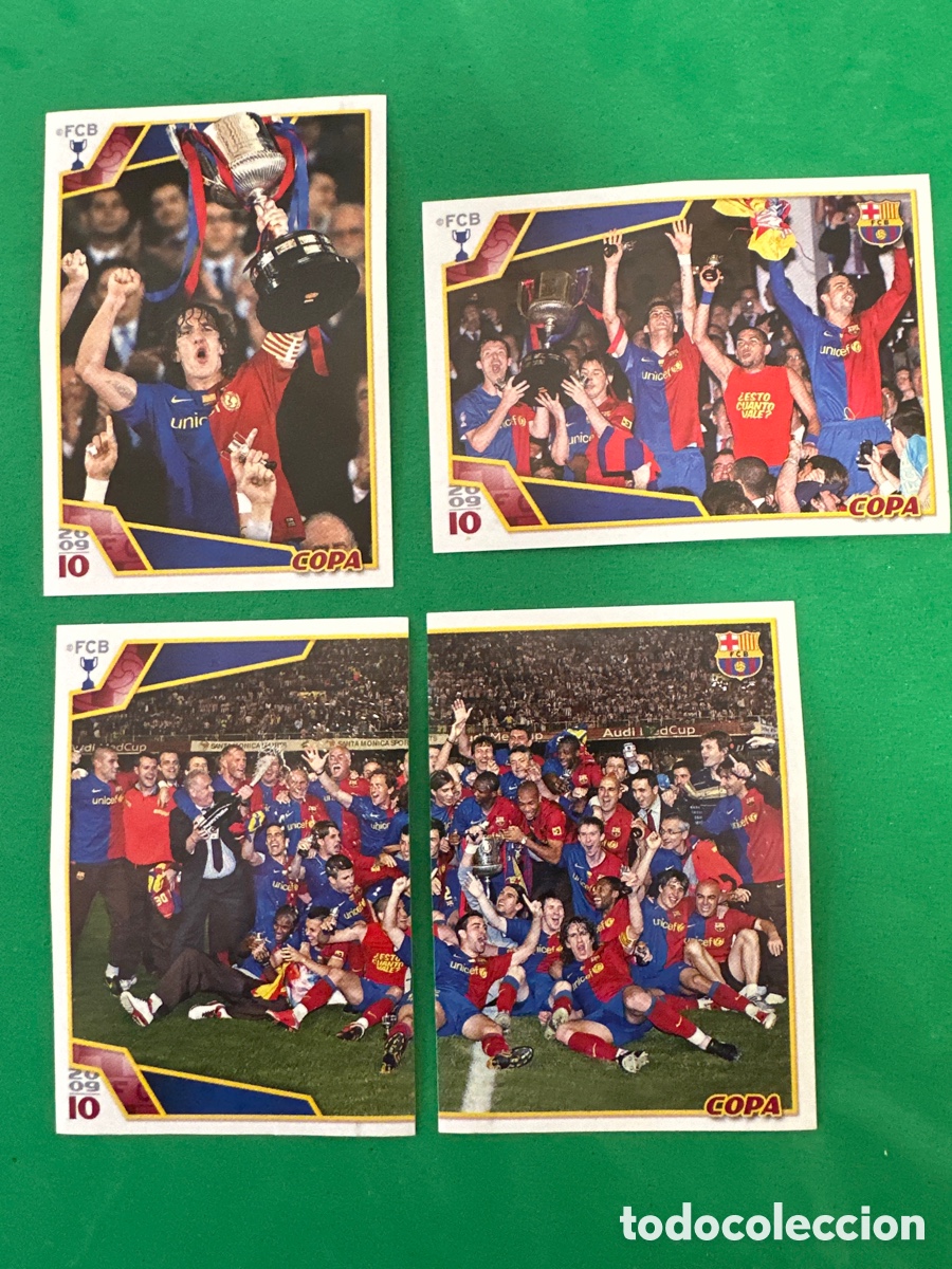 Cartes &agrave; collectionner de Football: 2-5-6-7 COPA EL BAR&Ccedil;A DE LAS SEIS COPAS F.C.BARCELONA 2008-2009 Panini 08 09 SIN PEGAR