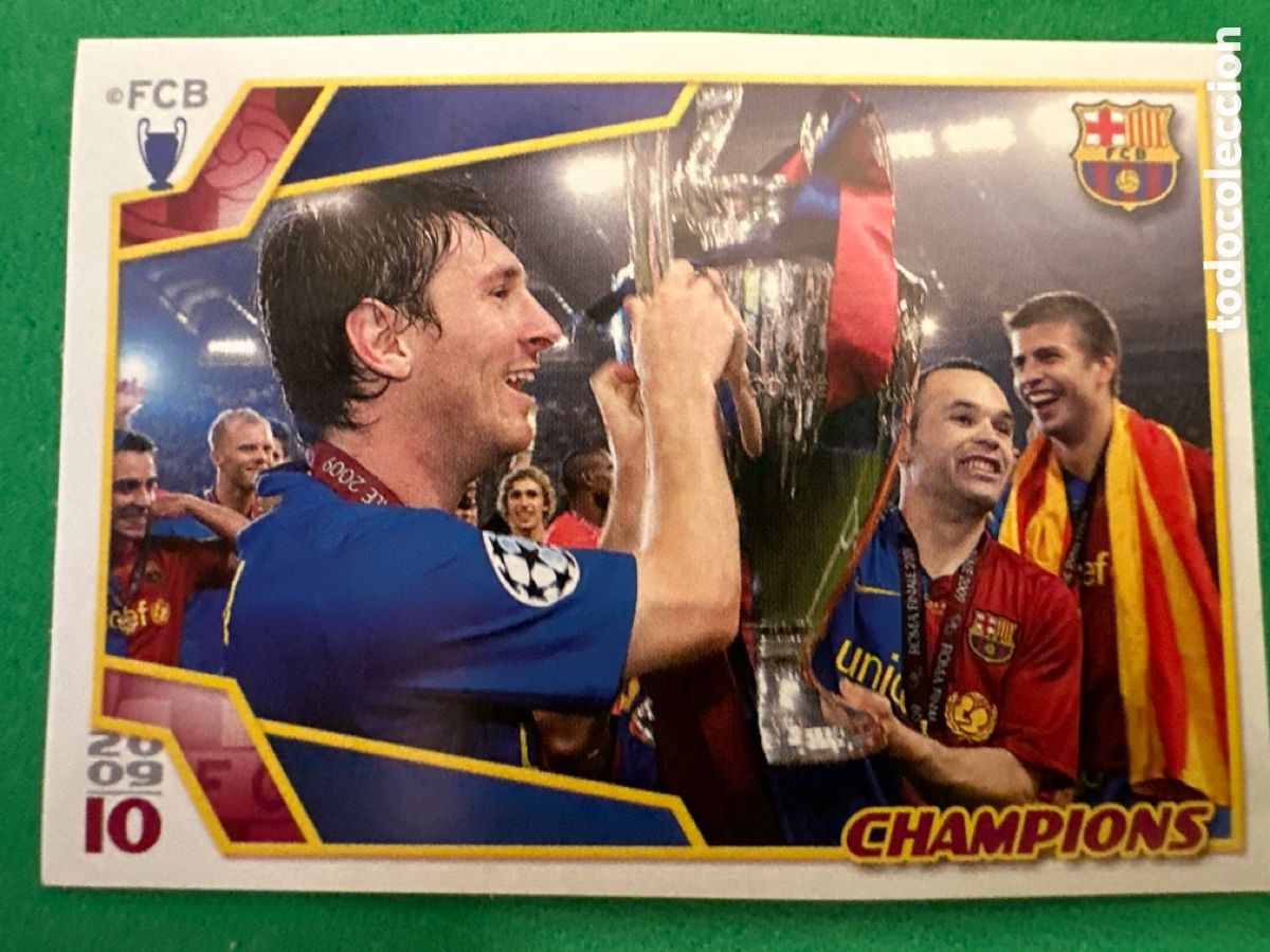 Cromos de F&uacute;tbol: 17 MESSI CHAMPIONS EL BAR&Ccedil;A DE LAS SEIS COPAS F.C.BARCELONA 2008-2009 Panini 08 09 SIN PEGAR