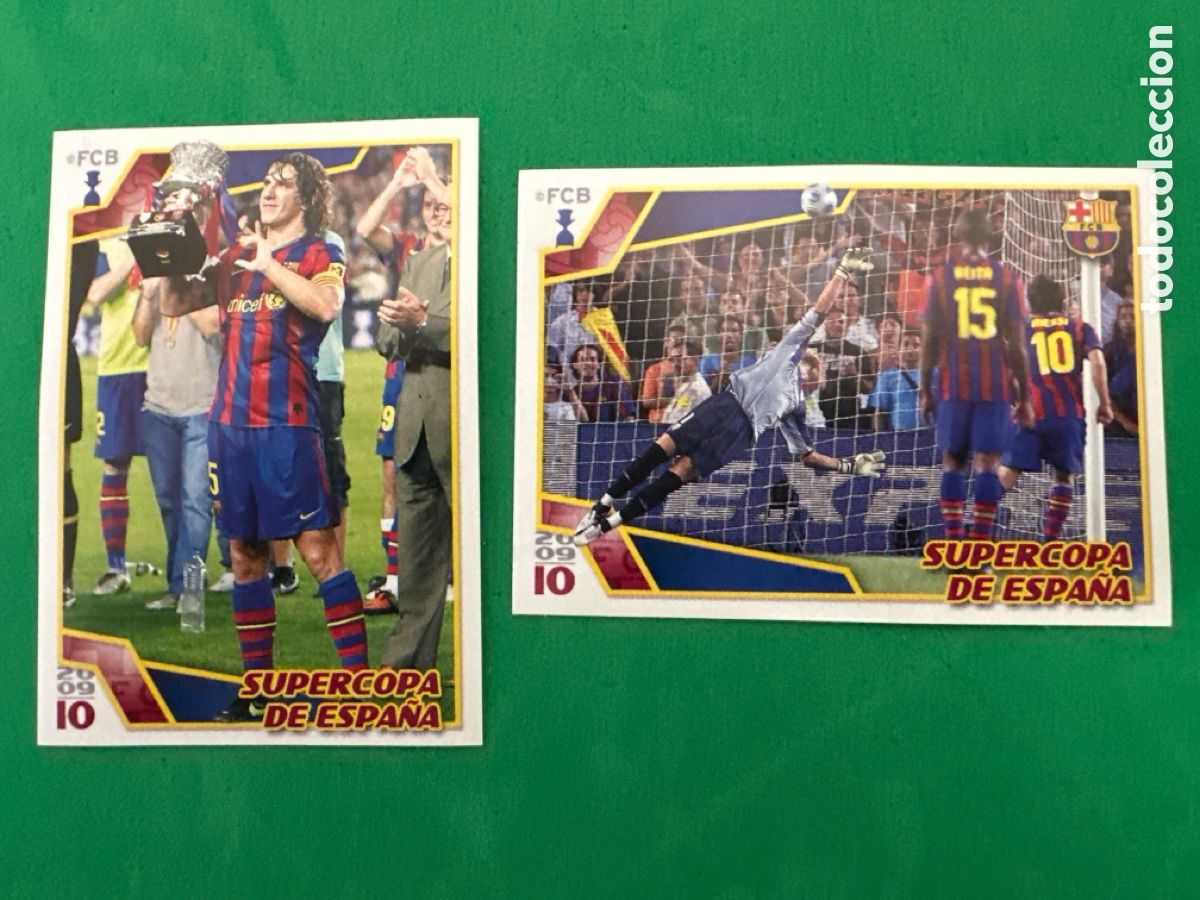 Cartes &agrave; collectionner de Football: 20-22 SUPERCOPA DE ESPA&Ntilde;A EL BAR&Ccedil;A DE LAS SEIS COPAS F.C.BARCELONA 2008-2009 Panini 08 09 SIN PEGAR