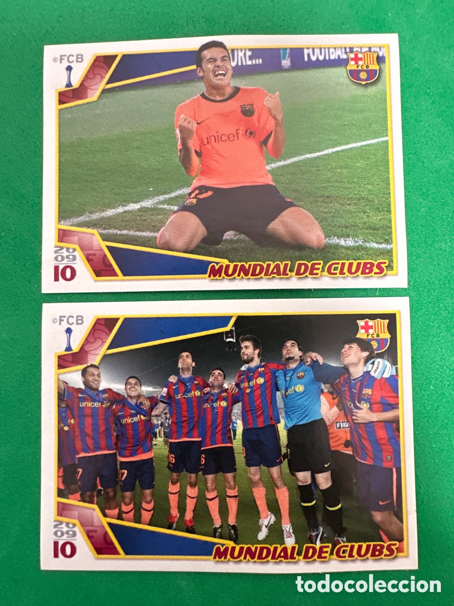 Cartes &agrave; collectionner de Football: 33-35 MUNDIAL DE CLUBS EL BAR&Ccedil;A DE LAS SEIS COPAS F.C.BARCELONA 2008-2009 Panini 08 09 SIN PEGAR