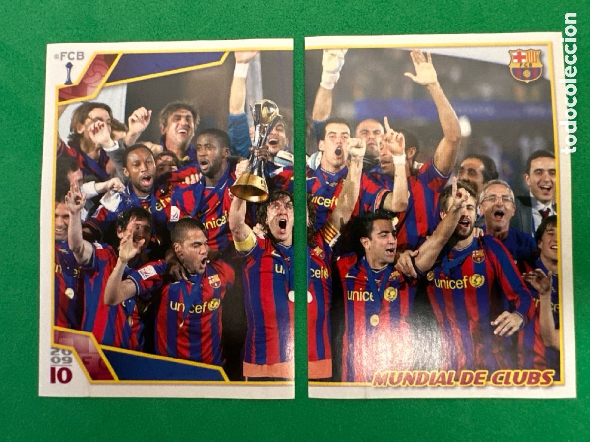 Cartes &agrave; collectionner de Football: 36-37 MUNDIAL DE CLUBS EL BAR&Ccedil;A DE LAS SEIS COPAS F.C.BARCELONA 2008-2009 Panini 08 09 SIN PEGAR