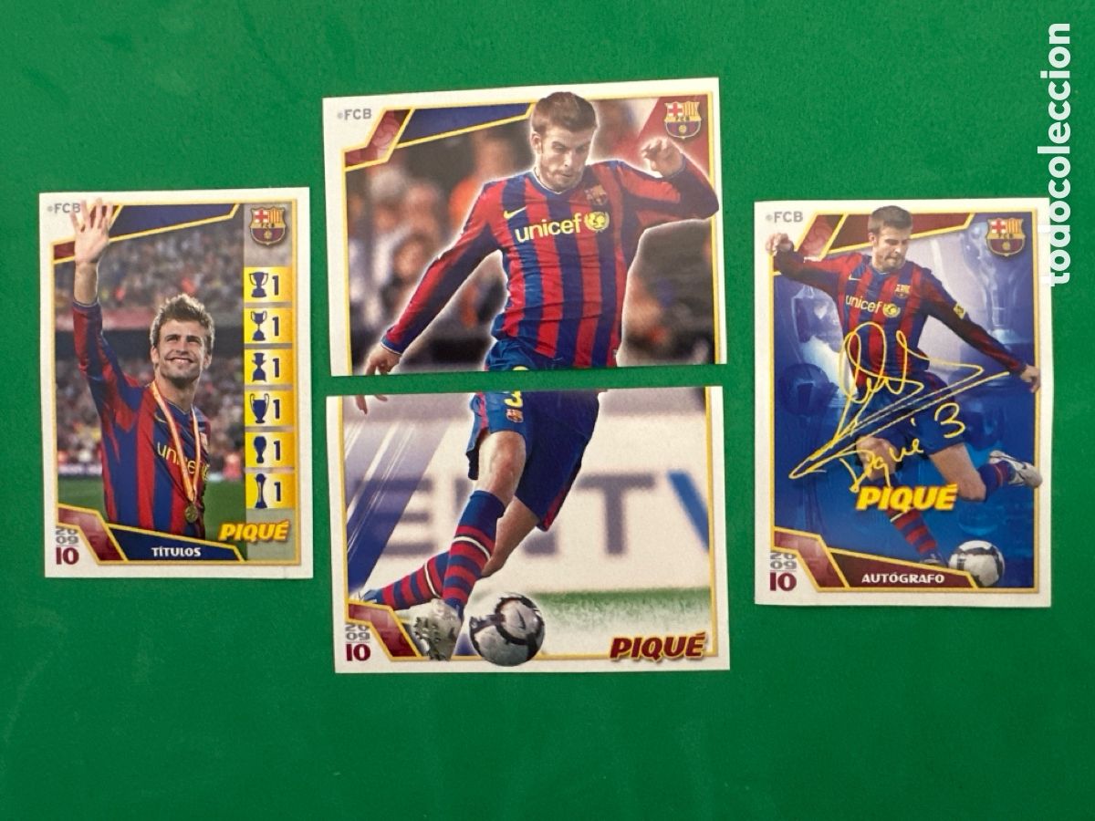 Cartes &agrave; collectionner de Football: 56-57-59-60 PIQU&Eacute; EL BAR&Ccedil;A DE LAS SEIS COPAS F.C.BARCELONA 2008-2009 Panini 08 09 SIN PEGAR