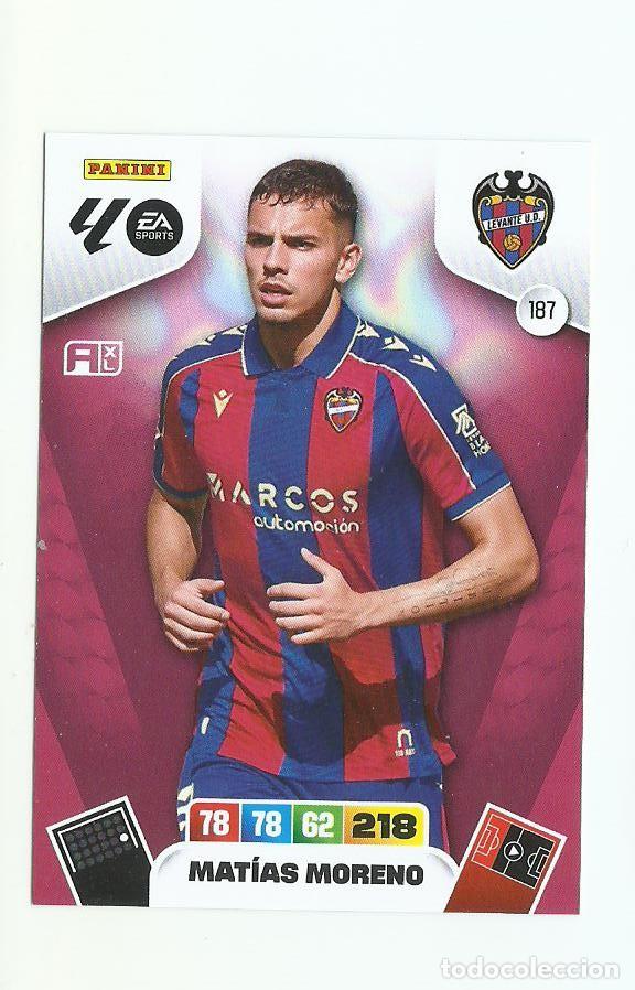 Cromos de f&uacute;tbol: ADRENALYN 2025/2026 187 MORENO LEVANTE NUEVO PERFECTO