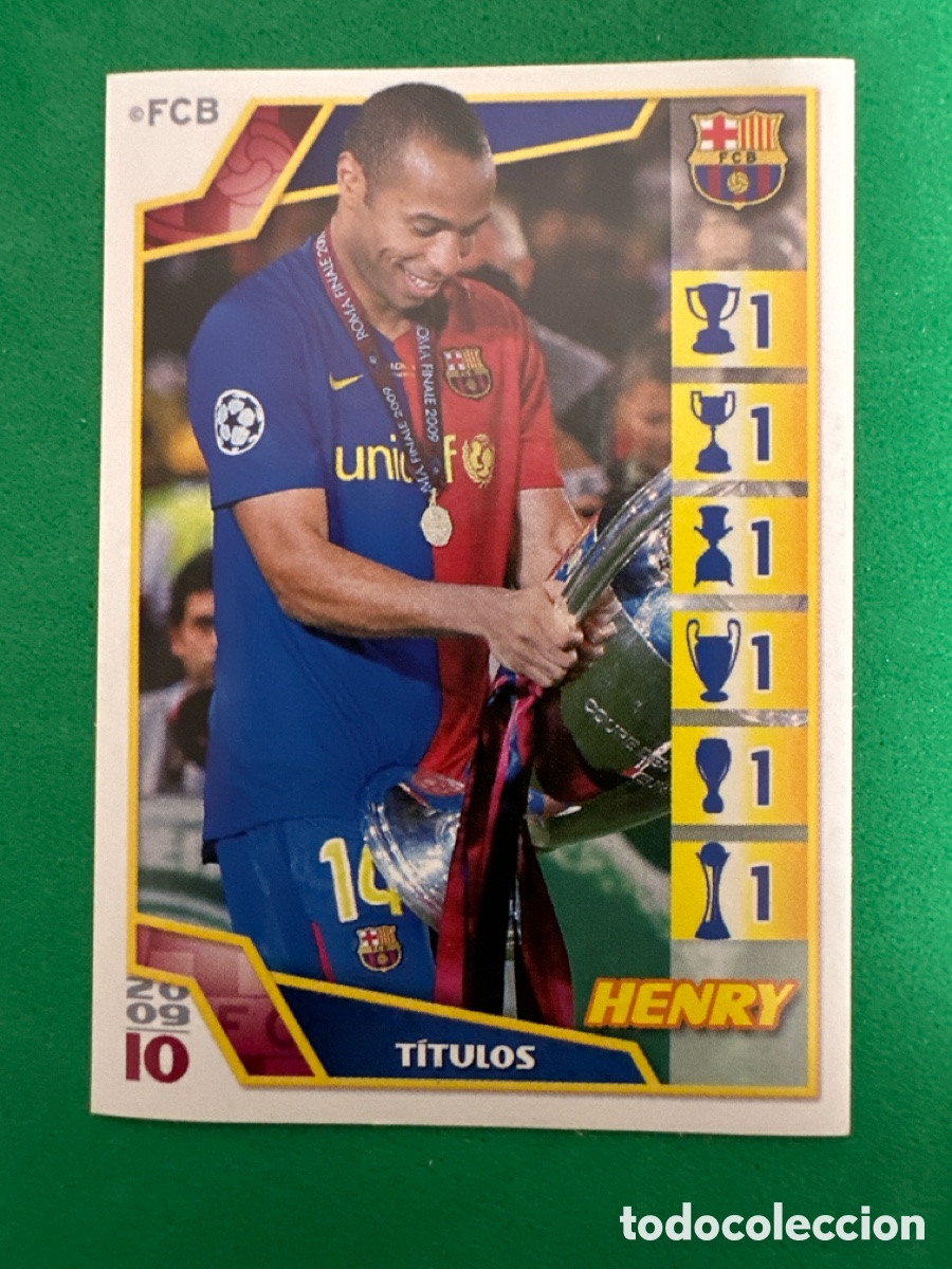 Fu&szlig;ball-Sticker: 113 HENRY EL BAR&Ccedil;A DE LAS SEIS COPAS F.C.BARCELONA 2008-2009 Panini 08 09 SIN PEGAR