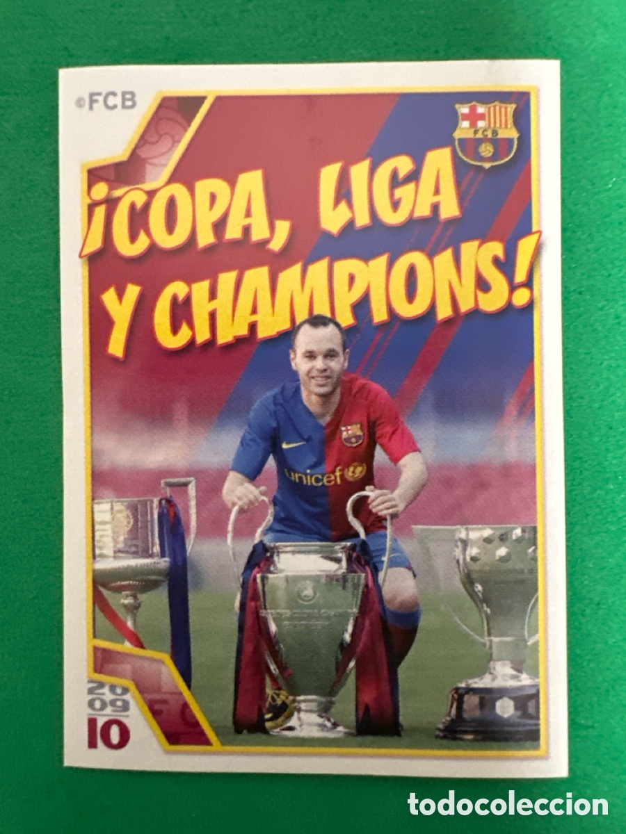 Fu&szlig;ball-Sticker: 176 INIESTA TRIPLETE EL BAR&Ccedil;A DE LAS SEIS COPAS F.C.BARCELONA 2008-2009 Panini 08 09 SIN PEGAR