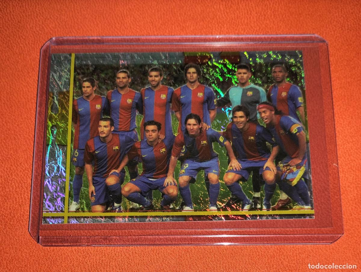 Cromos de F&uacute;tbol: 3 ALINEACION CON LIONEL MESSI FC BARCELONA CARD MUNDICROMO FICHAS DE LA LIGA FUTBOL 2006 2007 06 07