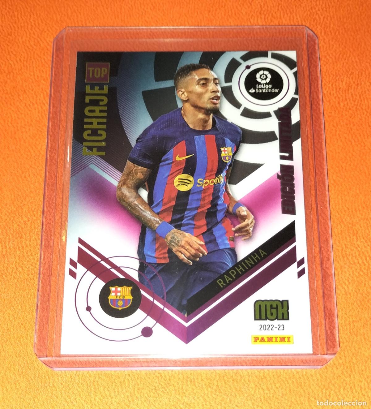 Cromos de F&uacute;tbol: RAPHINHA TOP FICHAJE EDICION LIMITADA BARCELONA CARD MGK MEGACRACKS LALIGA SANTANDER 2022 2023 22 23