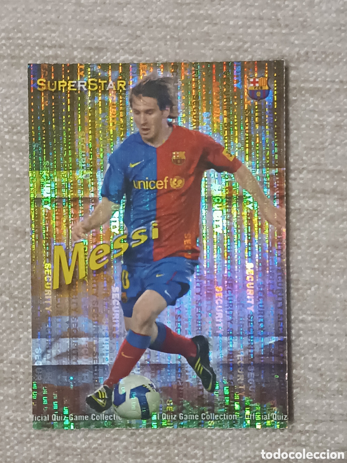 Cromos de F&uacute;tbol: Cromo. Messi 27 Security. 2010.