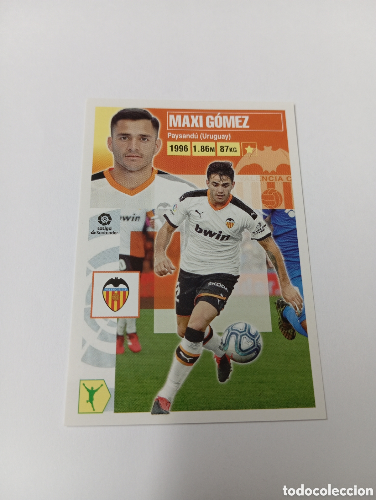 Cromos de f&uacute;tbol: Maxi G&oacute;mez 17 Valencia LIGA ESTE 20-21 Panini 2020 2021
