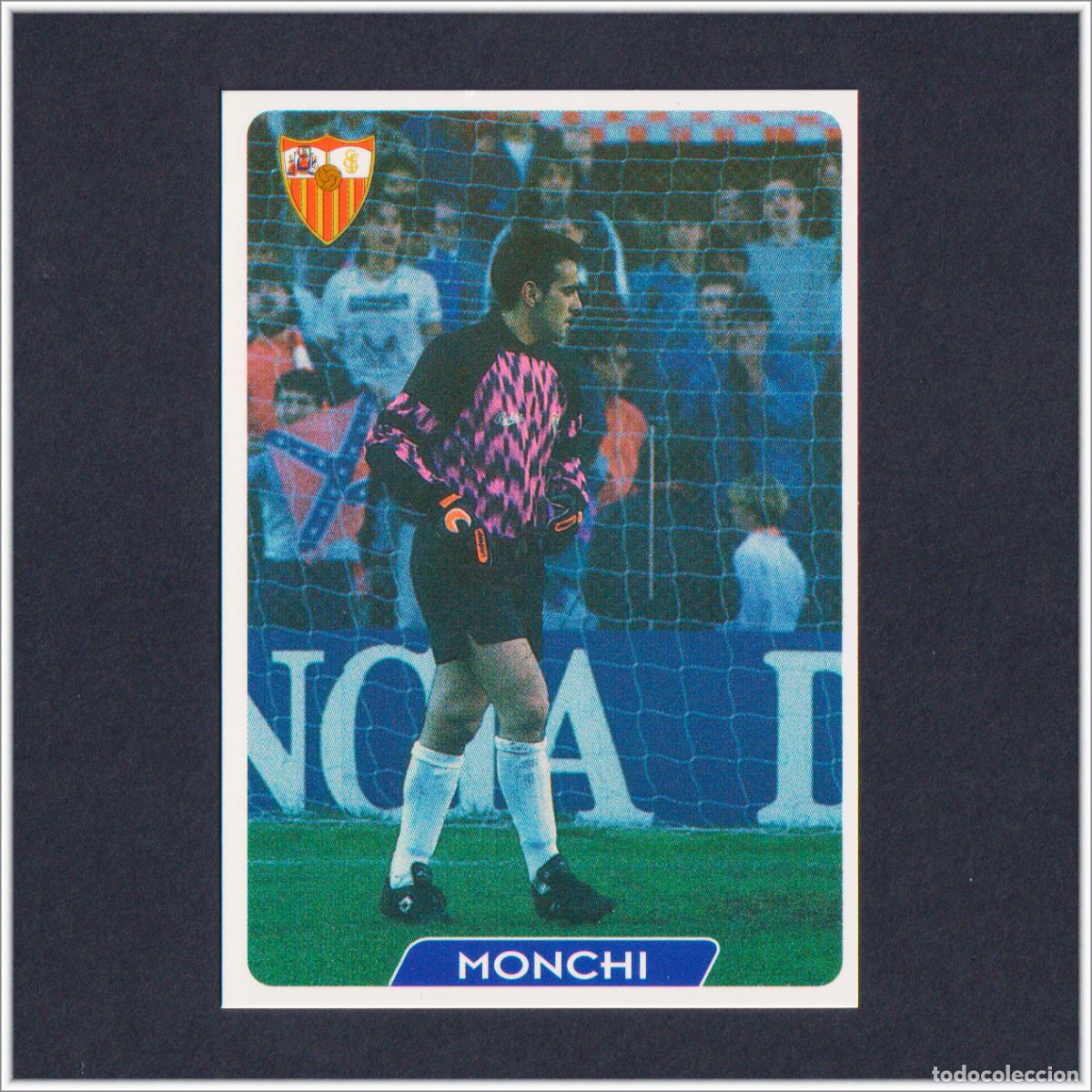 Fu&szlig;ball-Sticker: MUNDICROMO 1995 1996 95 96 FICHAS LIGA. MONCHI N&ordm; 76 (SEVILLA FC) COLECCI&Oacute;N ALBUM F&Uacute;TBOL