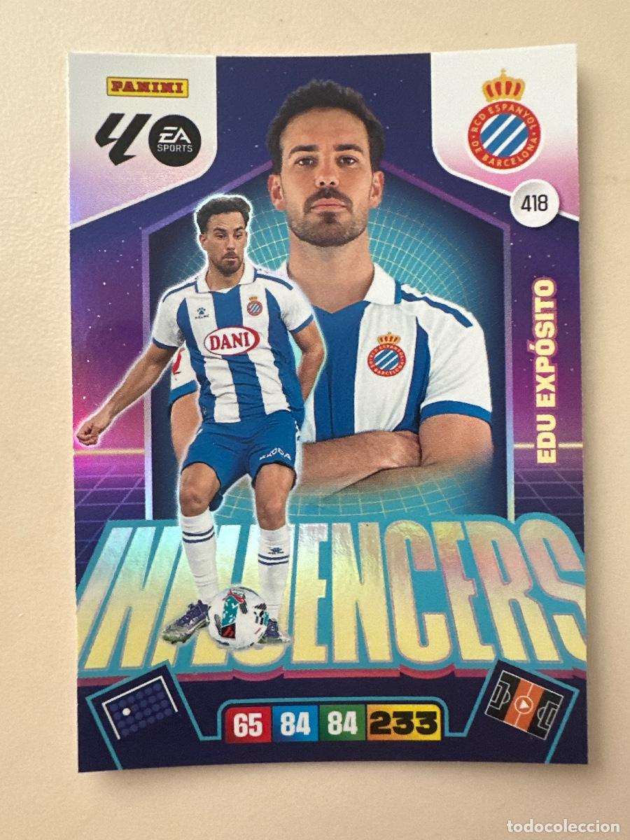 Cromos de f&uacute;tbol: 418 Edu Exp&oacute;sito, RCD Espanyol, Influencers, Panini Adrenalyn XL La Liga 2025 2026 25 26