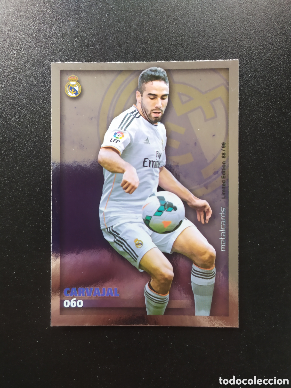 Cromos de Futebol: Mundicromo fichas Liga 2014 2015 14 15 Carvajal metalcards limited edition 88/99 n&deg; 60 Real Madrid