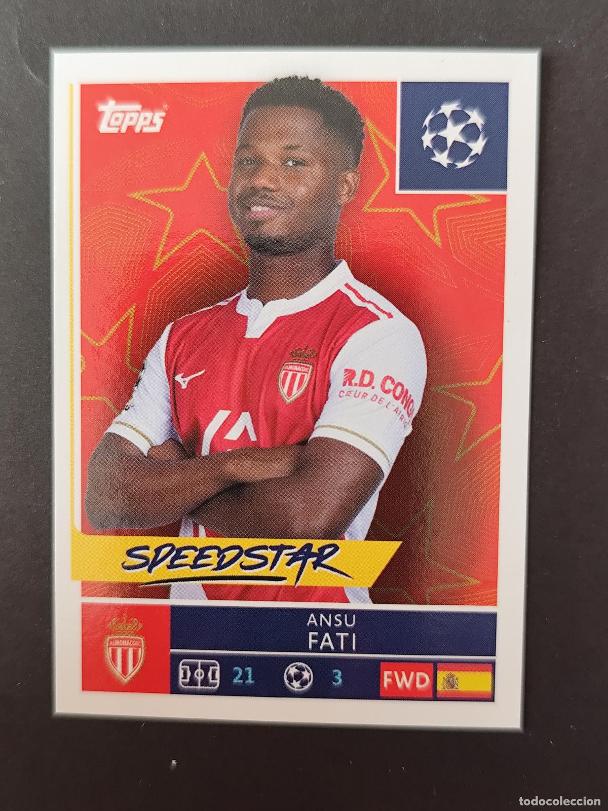 Cartes &agrave; collectionner de Football: 82 ANSU FATI MONACO STICKER CHAMPIONS LEAGUE 2025 2026 25 26 TOPPS