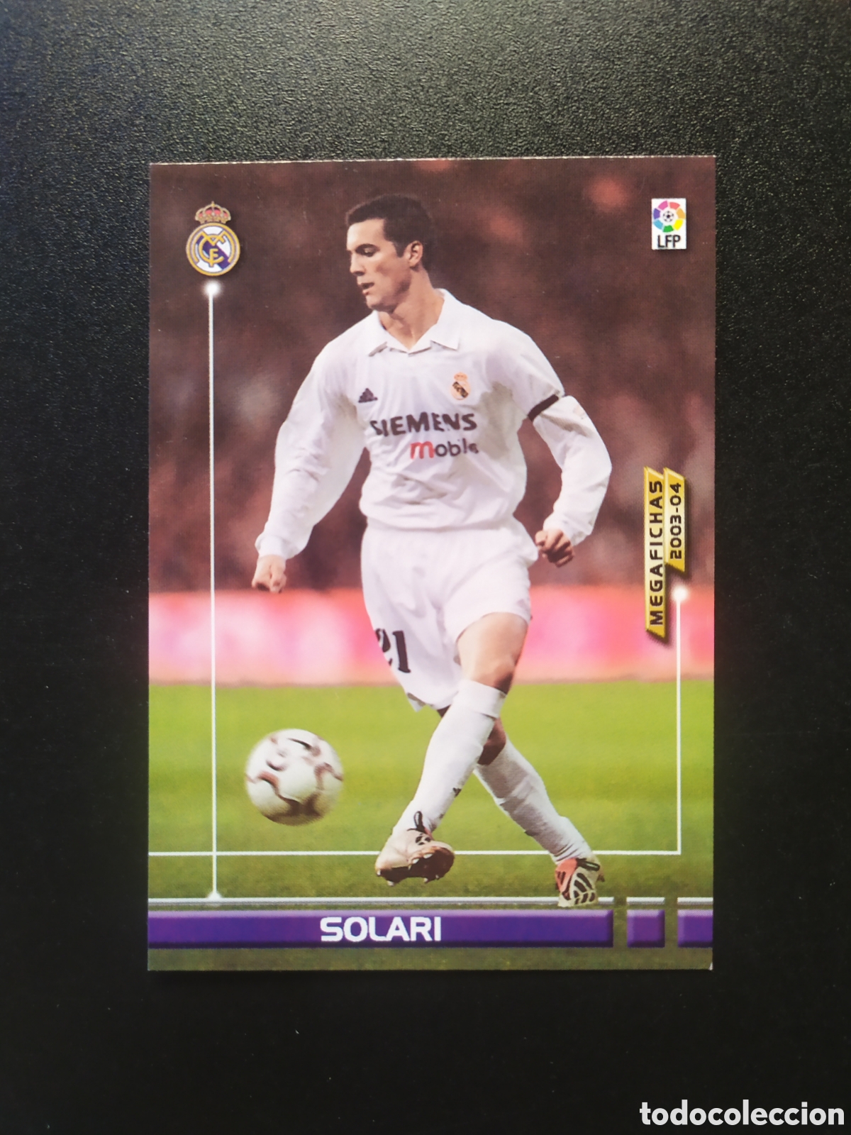 Football Stickers: Megafichas 2003 2004 03 04 panini Solari n&ordm; 155 Real Madrid megacracks