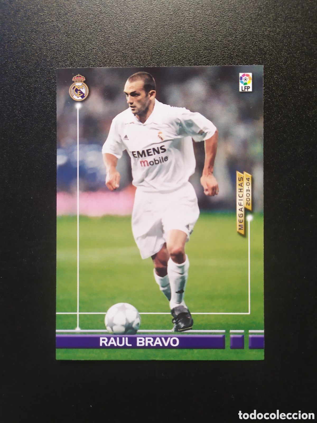 Football Stickers: Megafichas 2003 2004 03 04 panini Ra&uacute;l Bravo nueva ficha n&deg; 154 bis Real Madrid megacracks
