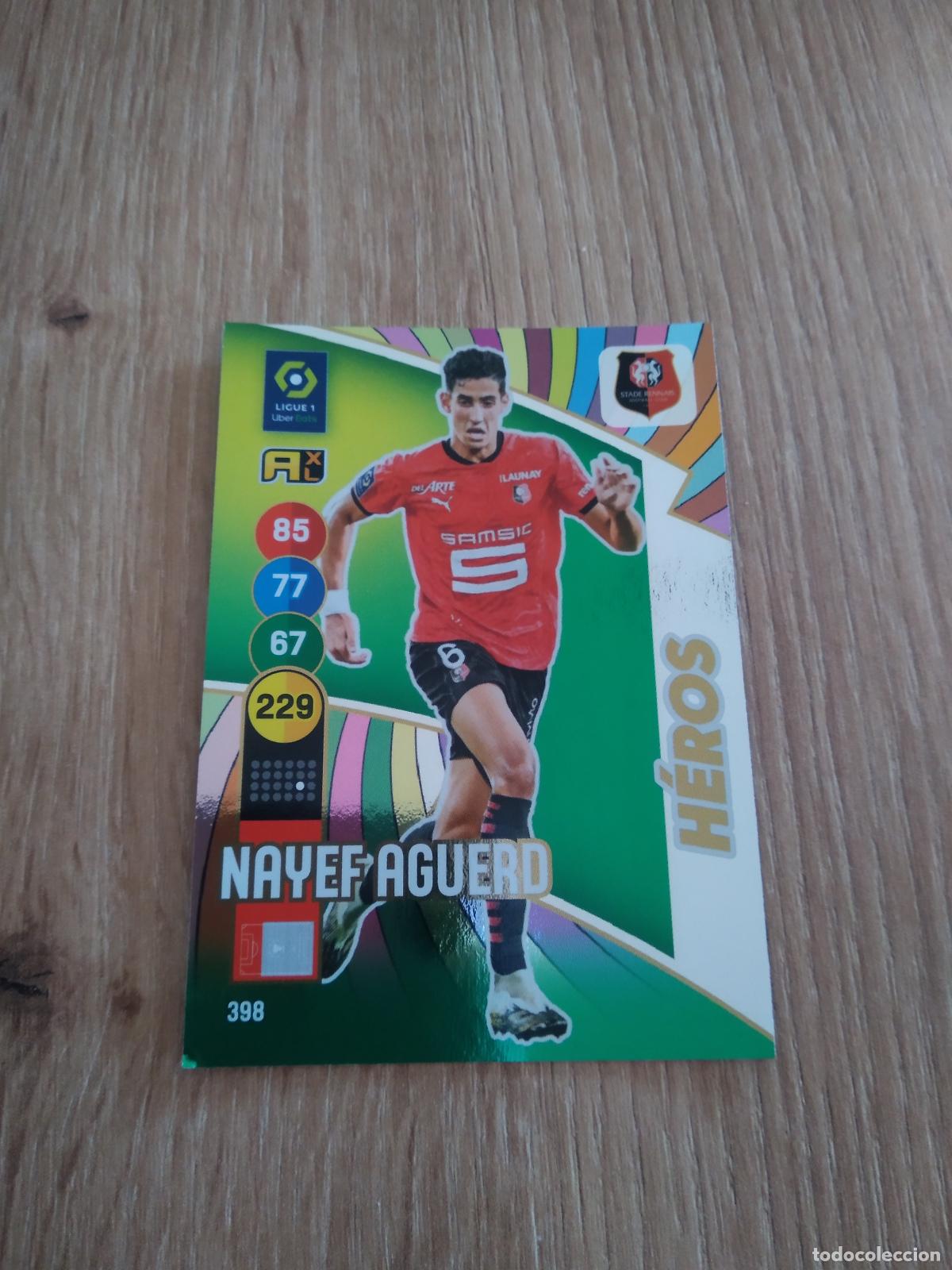 Figurine di Calcio: 398 NAYEF AGUERD STADE RENNAIS CROMO FUTBOL PANINI LIGUE 1 FOOT 21-22 FRANCIA ADRENALYN 2021-2022