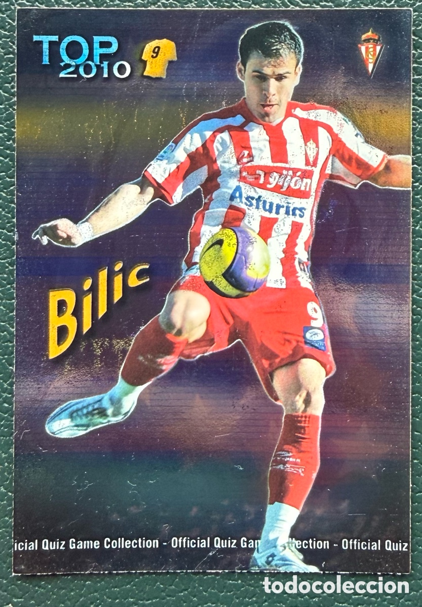 Cromos de F&uacute;tbol: 628 BILIC SPORTING DE GIJON TOP AZUL BRILLO LISO FICHAS ALBUM MUNDICROMO 2009 2010 09 10