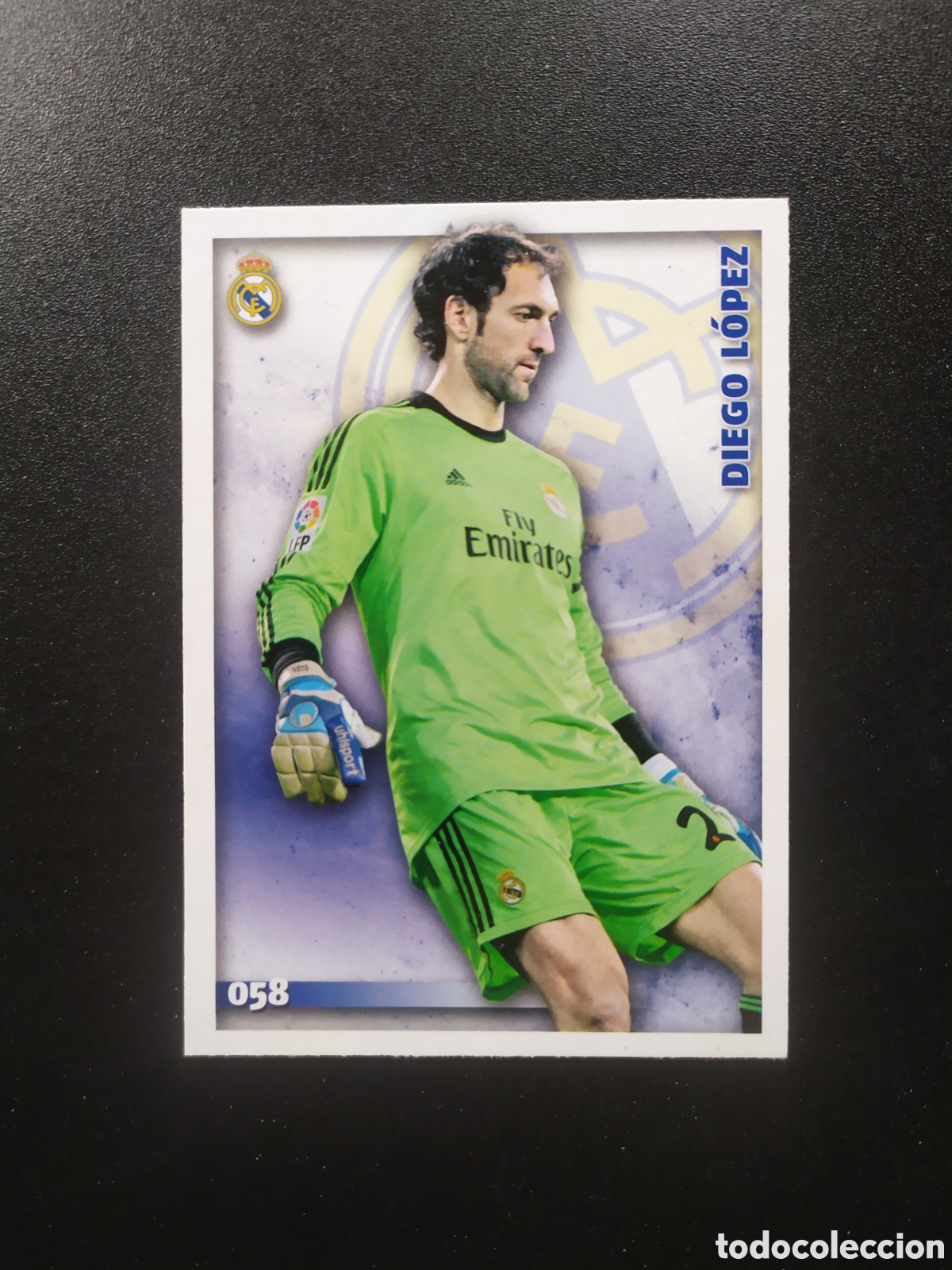 Figurine di Calcio: Mundicromo fichas Liga 2014 2015 14 15 Diego L&oacute;pez n&deg; 58 Real Madrid
