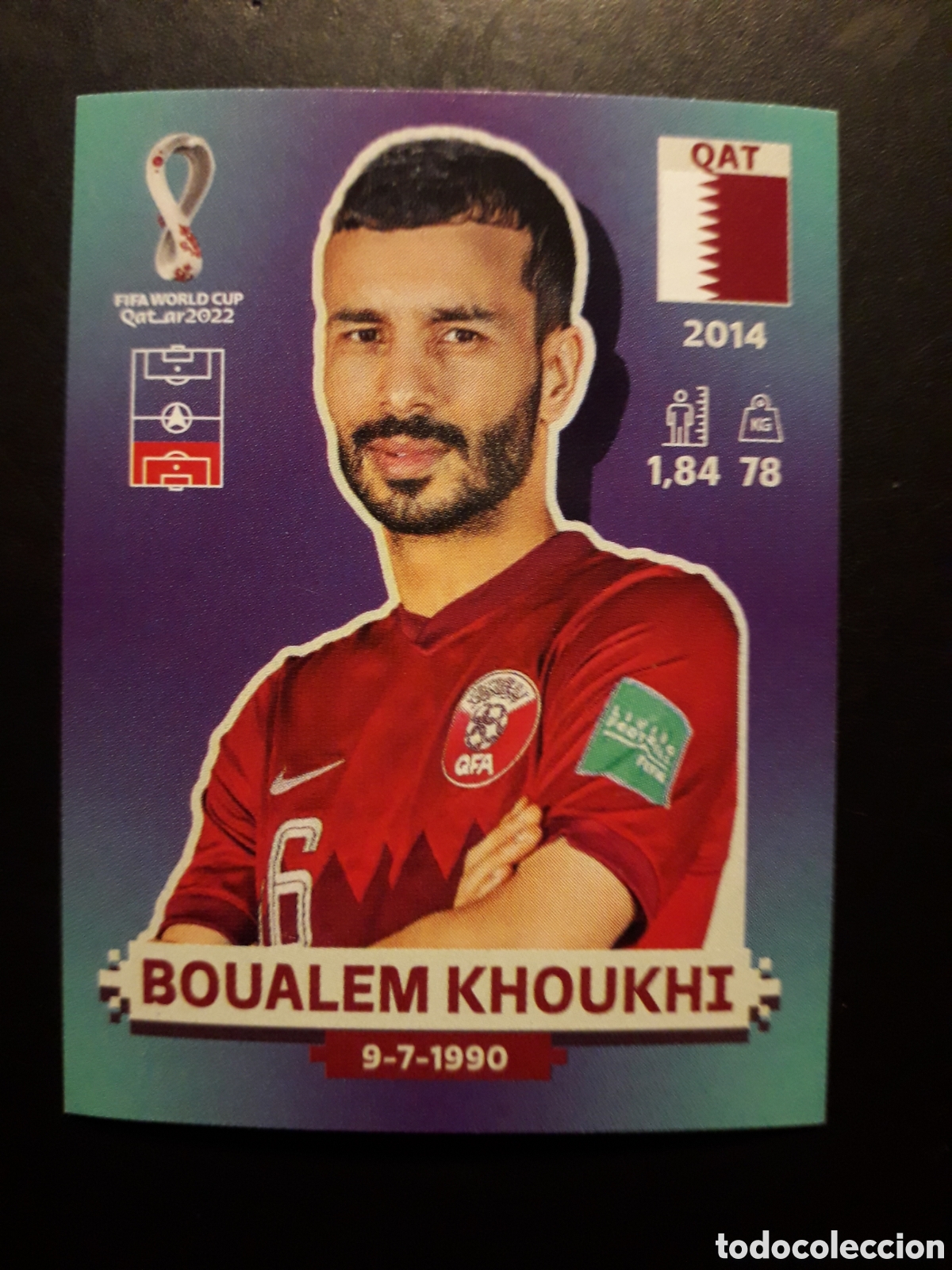Cartes &agrave; collectionner de Football: BOUALEM KHOUKHI QATAR N&deg; 9 COPA MUNDIAL DE F&Uacute;TBOL QATAR 2022 22 PANINI SIN PEGAR PEDIDO M&Iacute;NIMO 3&euro;.
