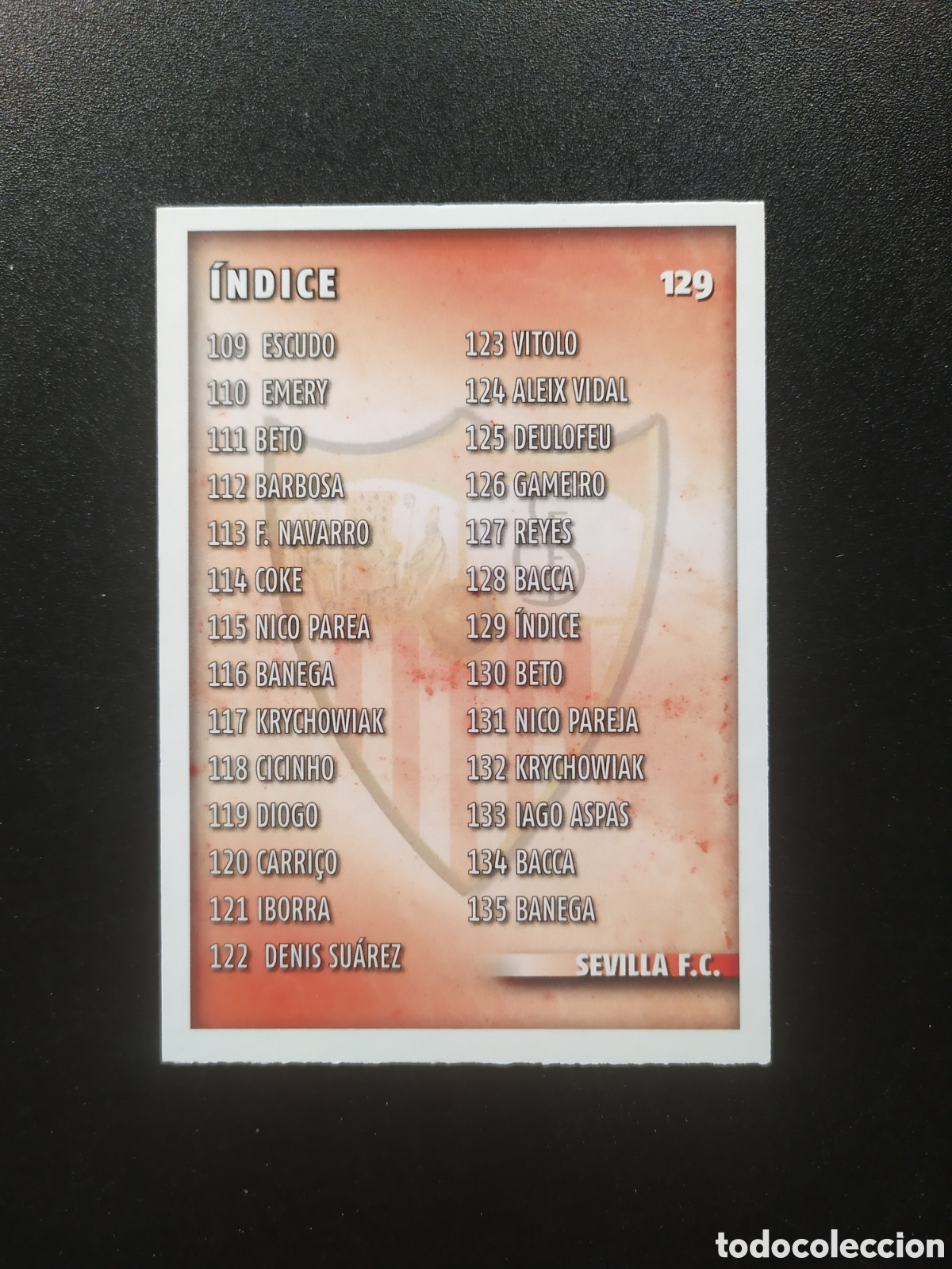 Cromos de Futebol: Mundicromo fichas Liga 2014 2015 14 15 indice error n&deg; 129 Sevilla