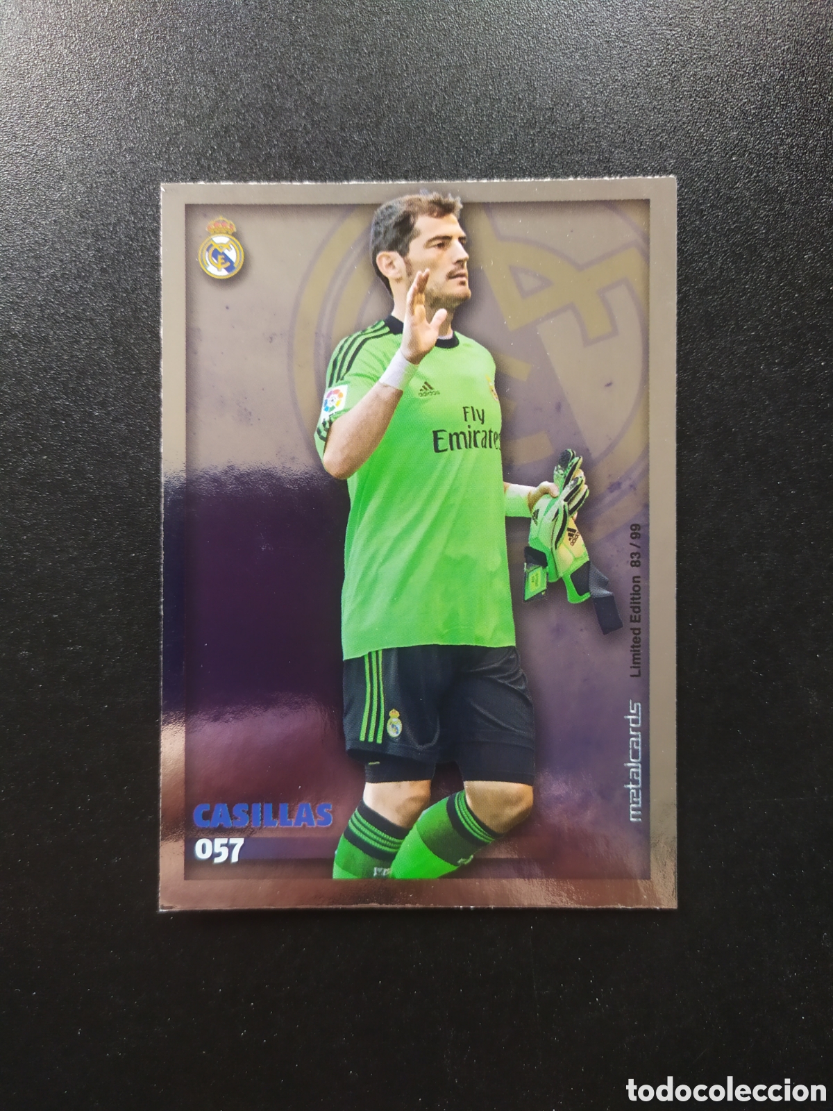 Figurine di Calcio: Mundicromo fichas Liga 2014 2015 14 15 Casillas metalcards limited edition 83/99 n&deg; 57 Real Madrid