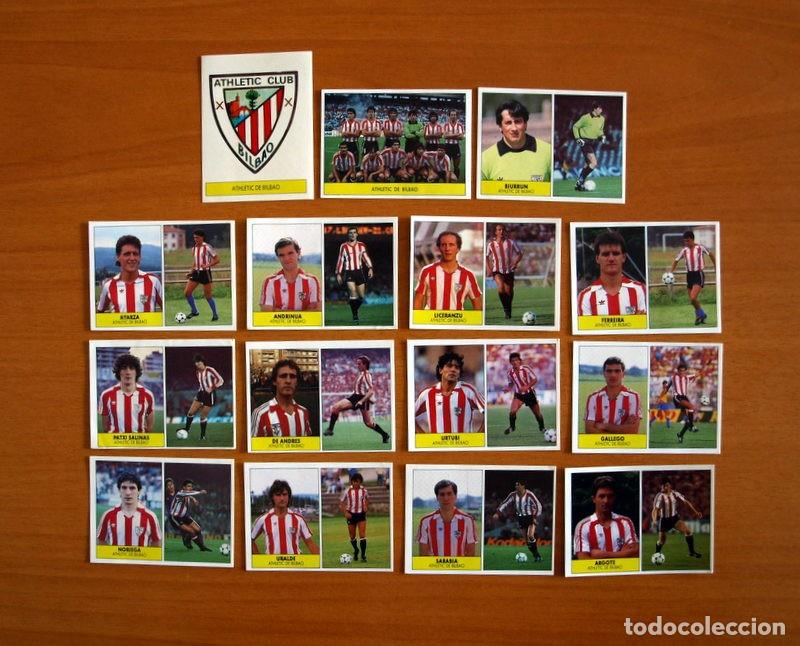 Fu&szlig;ball-Sticker: Athletic de Bilbao-Liga 1987-1988, 87-88-Ediciones Festival-15 cromos Equipo Completo -Nunca pegados