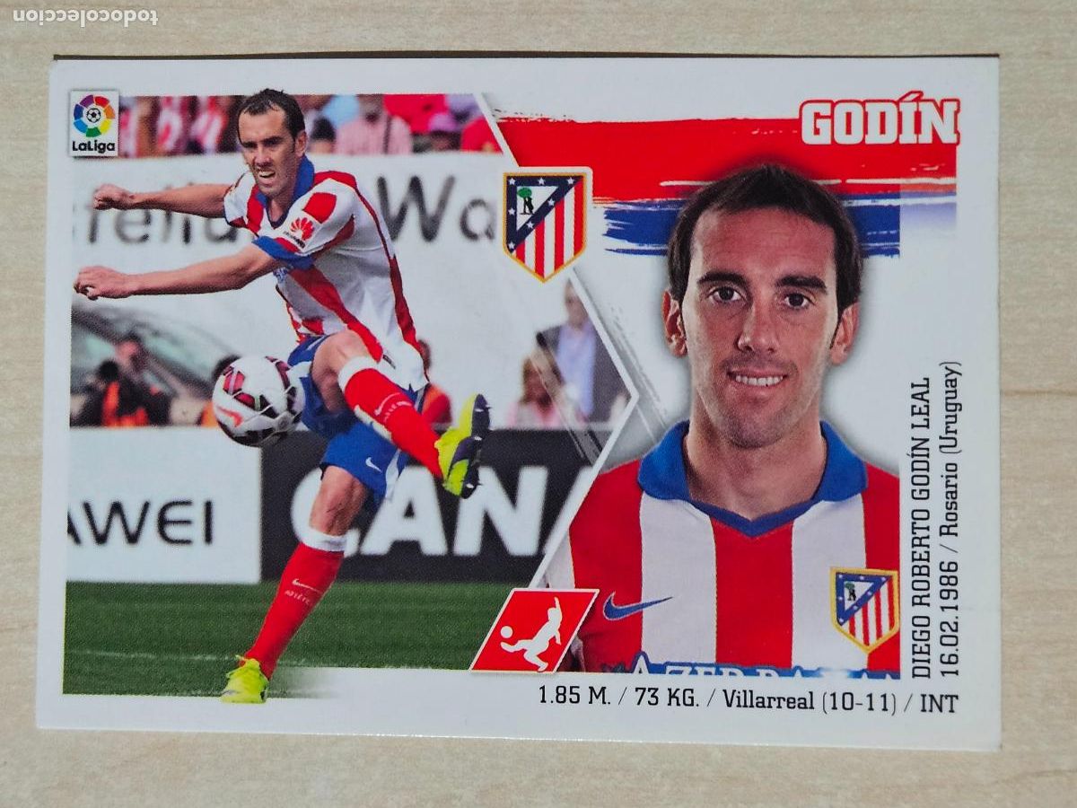 Fu&szlig;ball-Sticker: N&ordm; 9 GODIN - ESTE 2015 2016 - 15 16 - CROMO SIN PEGAR - ATLETICO DE MADRID