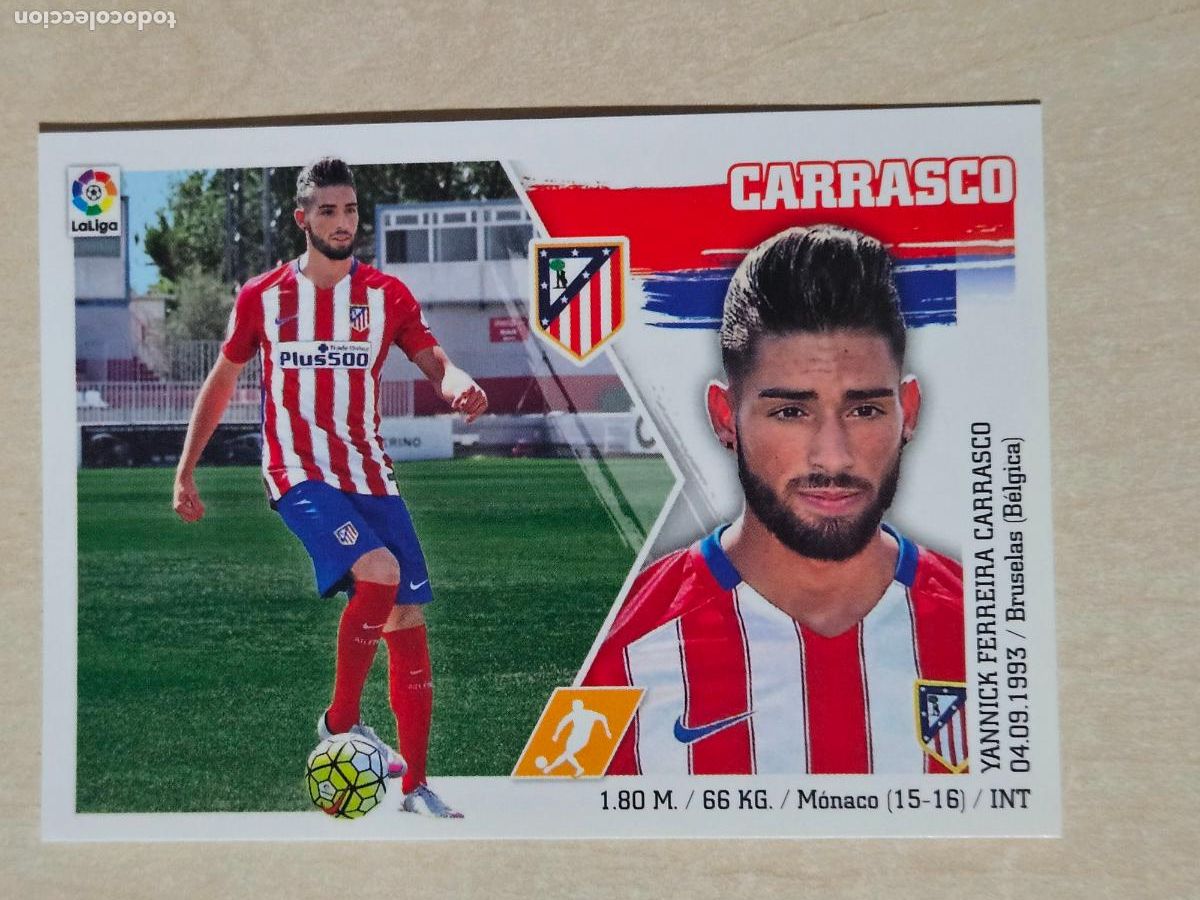 Fu&szlig;ball-Sticker: N&ordm; 17 CARRASCO - ESTE 2015 2016 - 15 16 - CROMO SIN PEGAR - ATLETICO DE MADRID