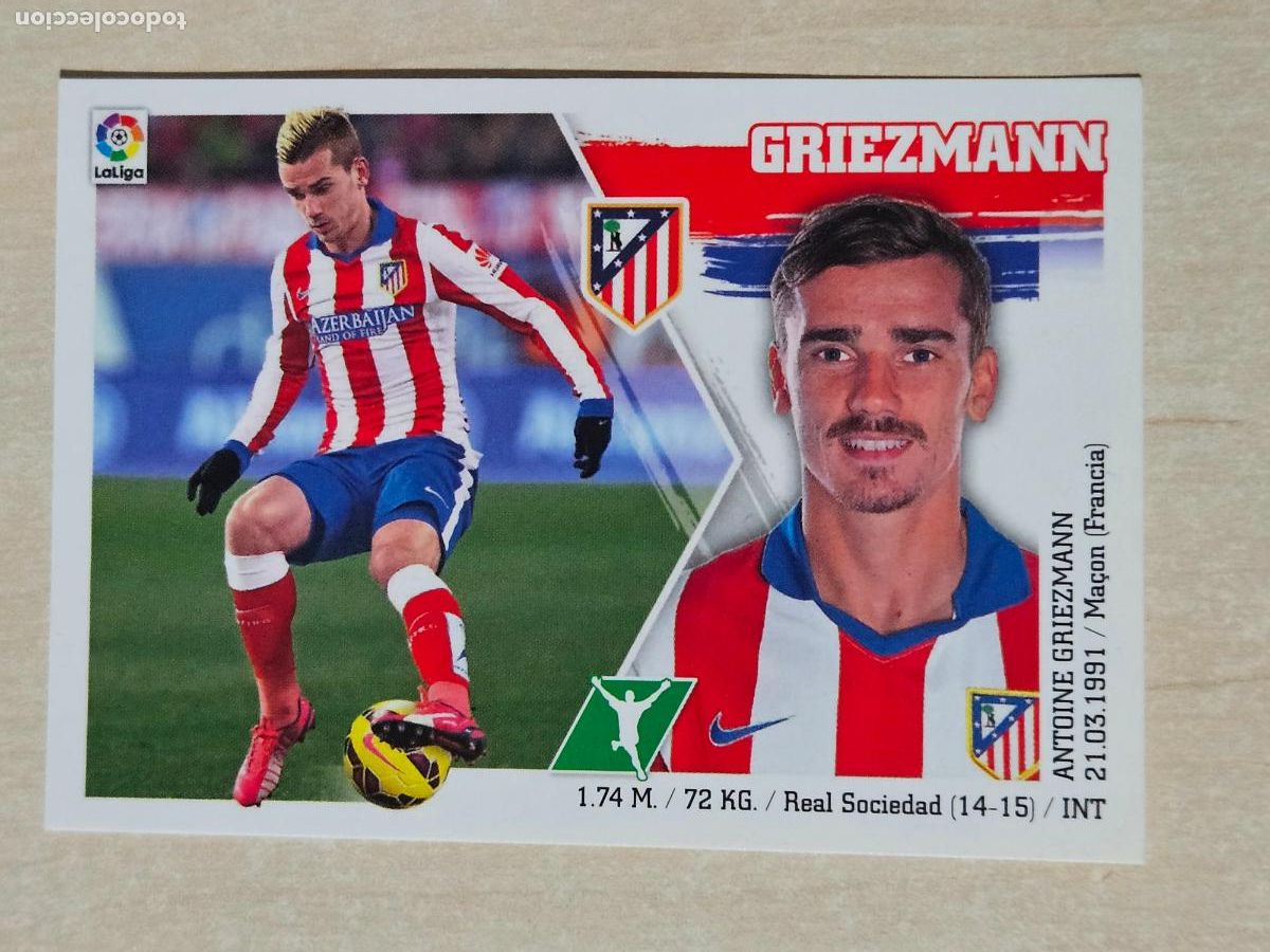 Cromos de f&uacute;tbol: N&ordm; 19 GRIEZMANN - ESTE 2015 2016 - 15 16 - CROMO SIN PEGAR - ATLETICO DE MADRID
